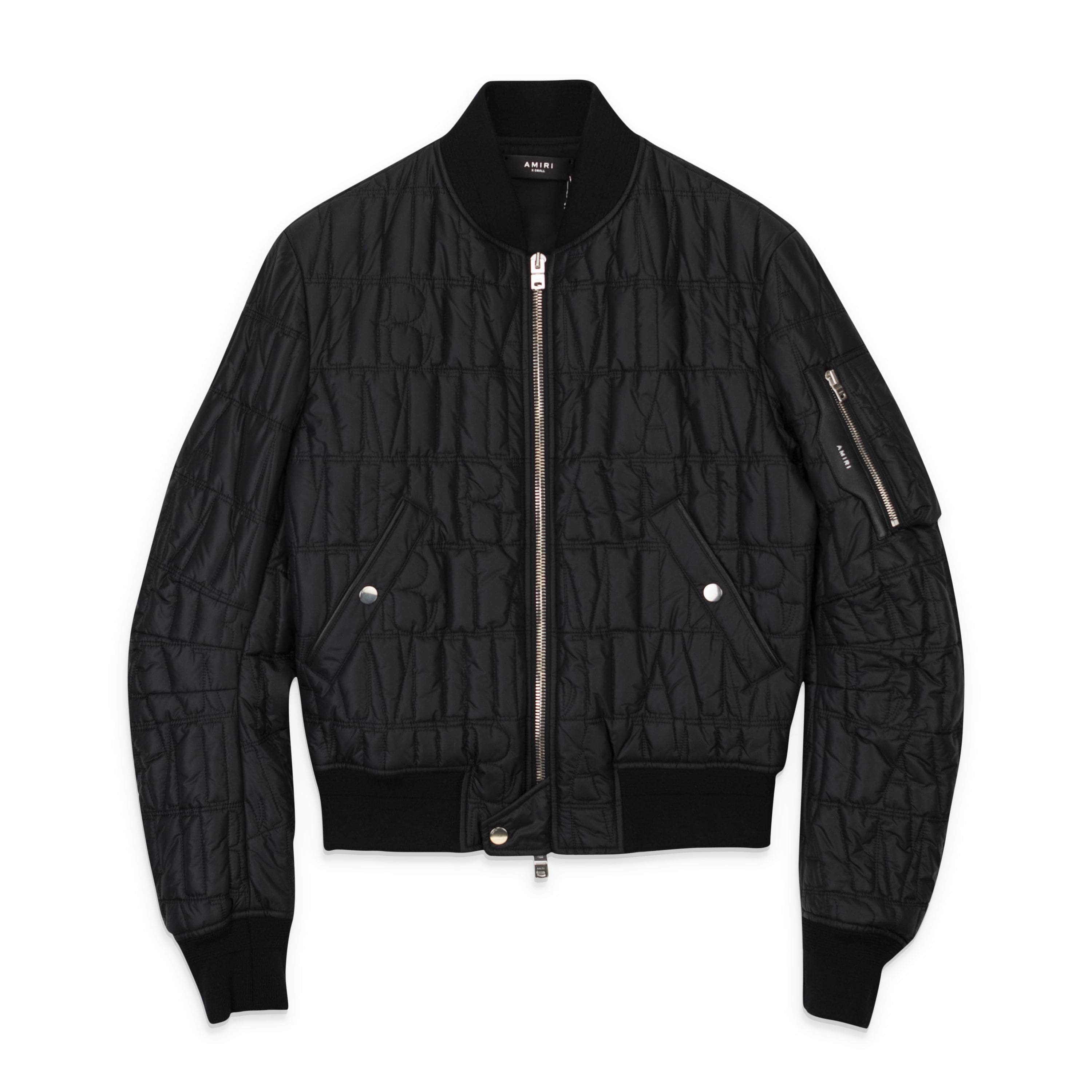 Amiri AMR-XOTW-0070/M NWT Amiri QUILTED LOGO Black Zip Up Bomber Size M $1890 AMR-XOTW-0070/M