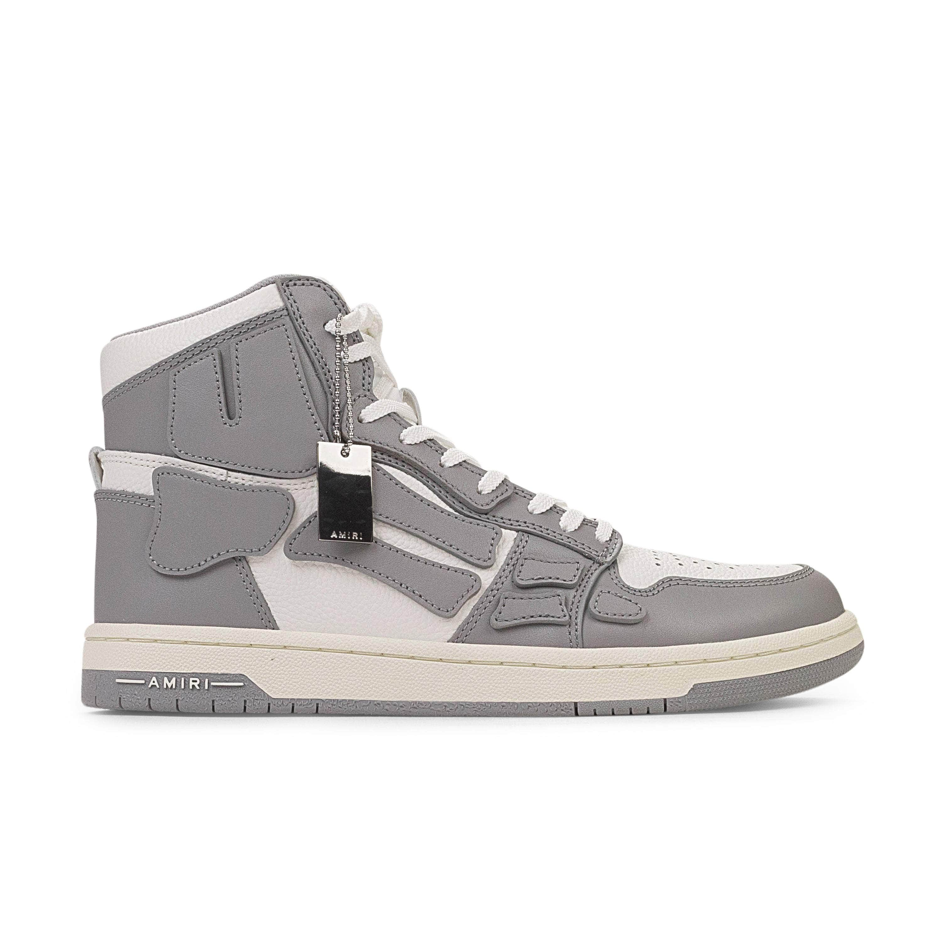 Amiri AMR-XSNK-0030/42 Amiri SKEL Hi Top Grey & White Sneakers  Size 42 $650 AMR-XSNK-0030/42