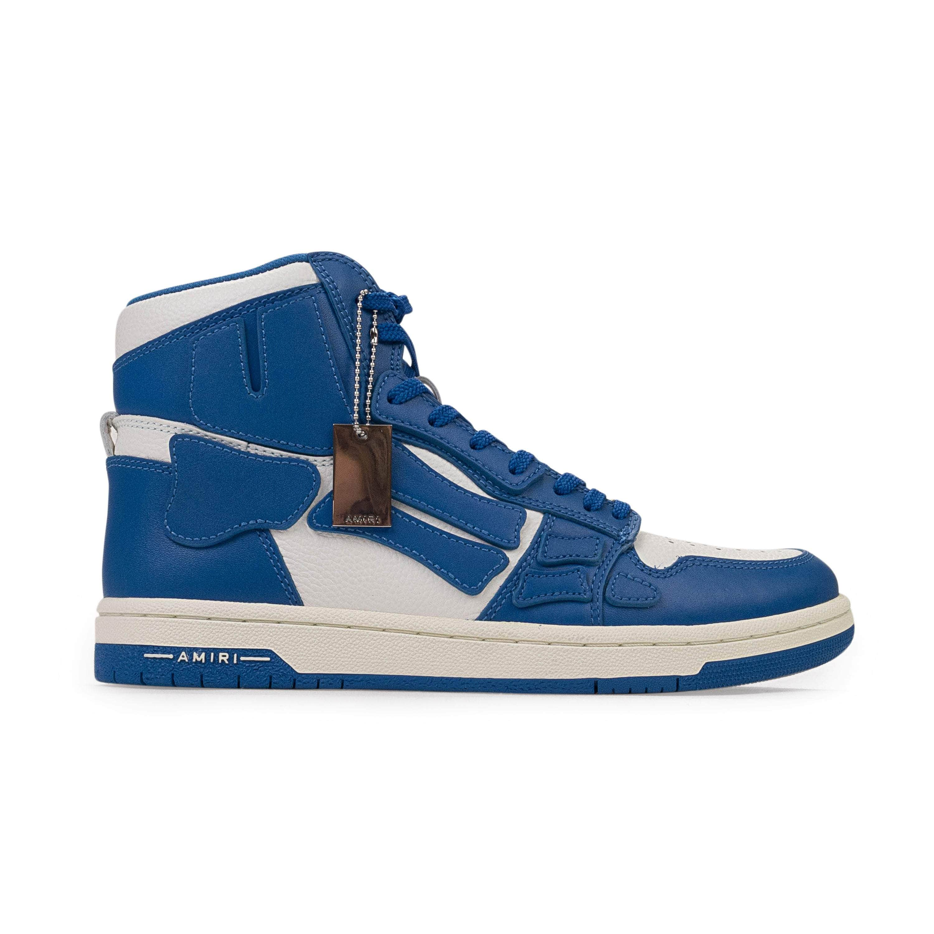 Amiri AMR-XSNK-0032/42 NIB Amiri SKEL TOP HI Blue&White Sneakers Size 42 $650 AMR-XSNK-0032/42