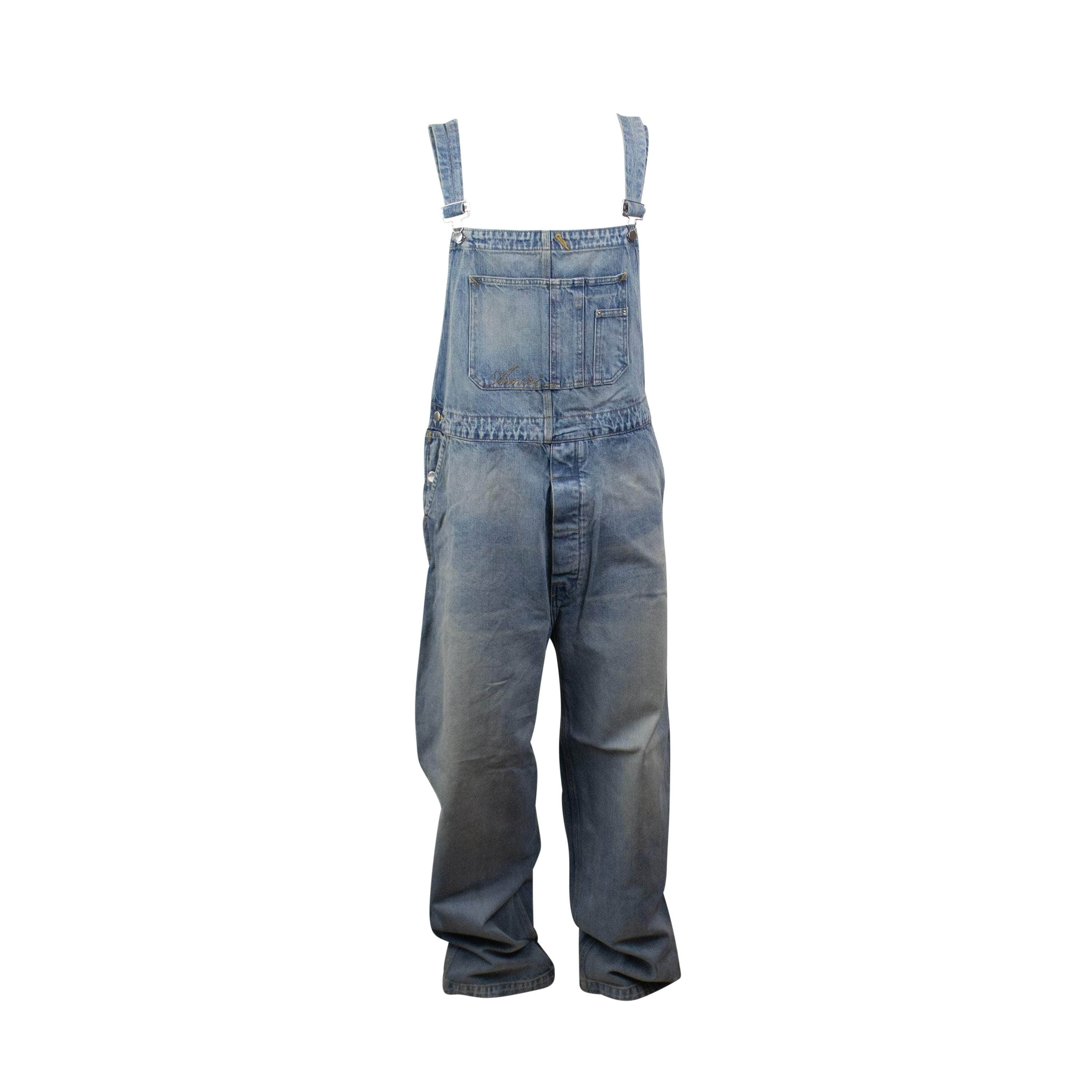 Amiri AMR-XTPS-0126/XL NWT AMIRI Blue Topstitch Overalls Size XL $1190 AMR-XTPS-0126/XL