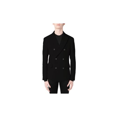 Amiri AMR-XTPS-0133/46 NWT AMIRI Black Boiled Wool Double Breasted Jacket Size 46 $1890 AMR-XTPS-0133/46