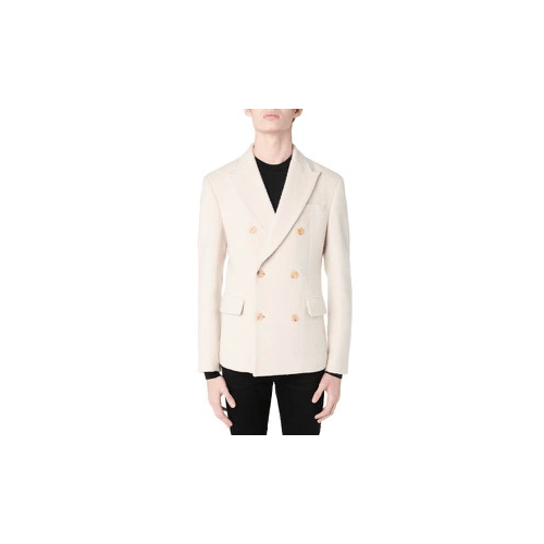 Amiri AMR-XTPS-0134/48 NWT AMIRI Off White Boiled Wool Double Breasted Jacket Size 48 $1890 AMR-XTPS-0134/48