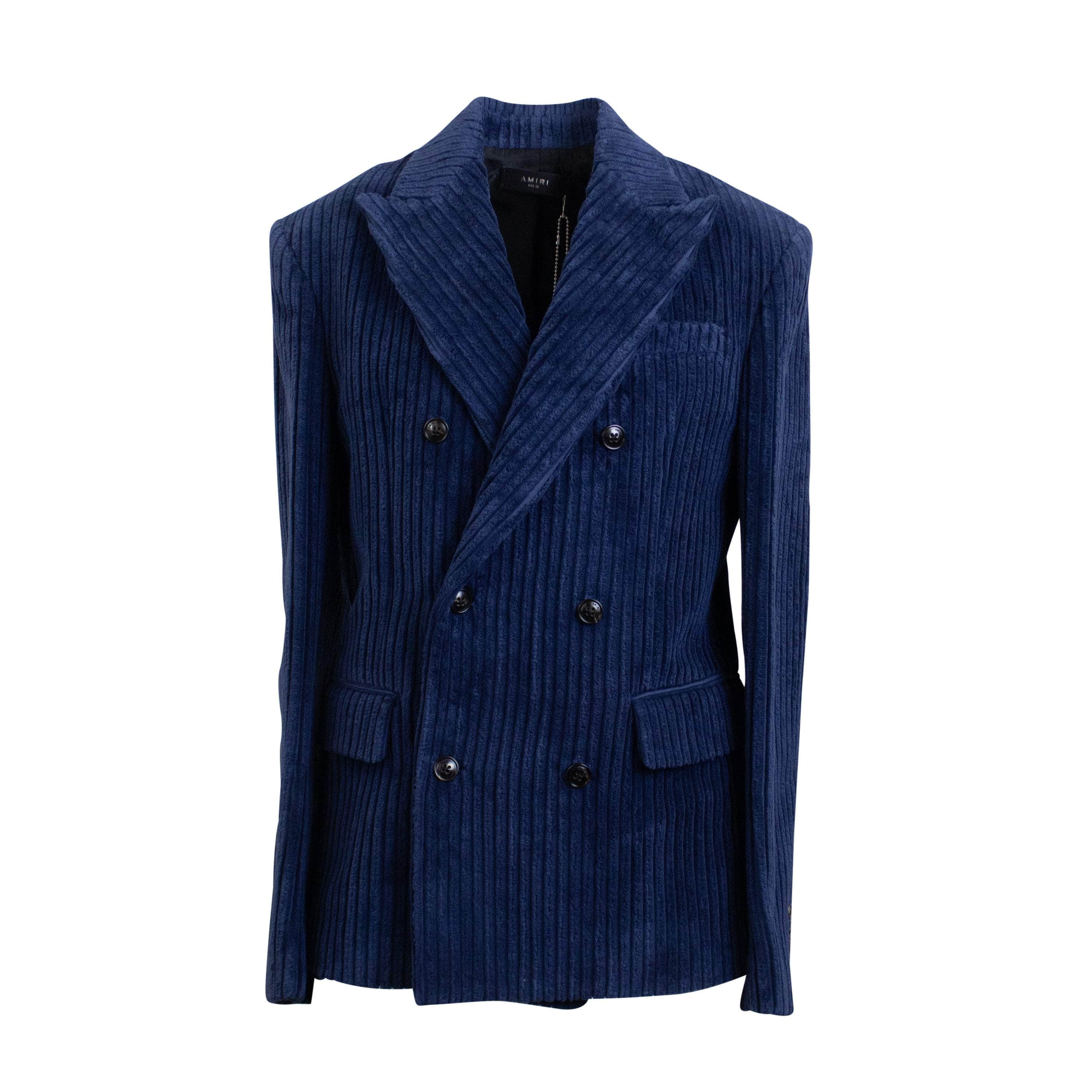 Amiri AMR-XTPS-0135/50 NWT AMIRI Dark Blue Corduroy Double Breasted Jacket Size 50 $1690 AMR-XTPS-0135/50