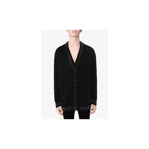 Amiri AMR-XTPS-0147/M NWT AMIRI Black Embellished Mohair Cardigan Size M $1990 AMR-XTPS-0147/M