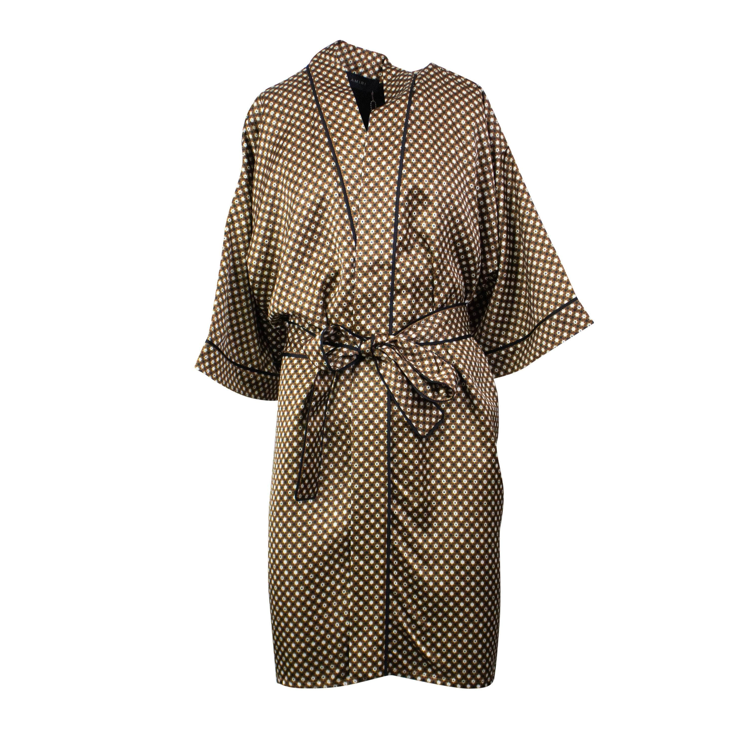 Amiri AMR-XTPS-0150/L NWT AMIRI Tan Poker Chip PJ Robe Size L $1490 AMR-XTPS-0150/L