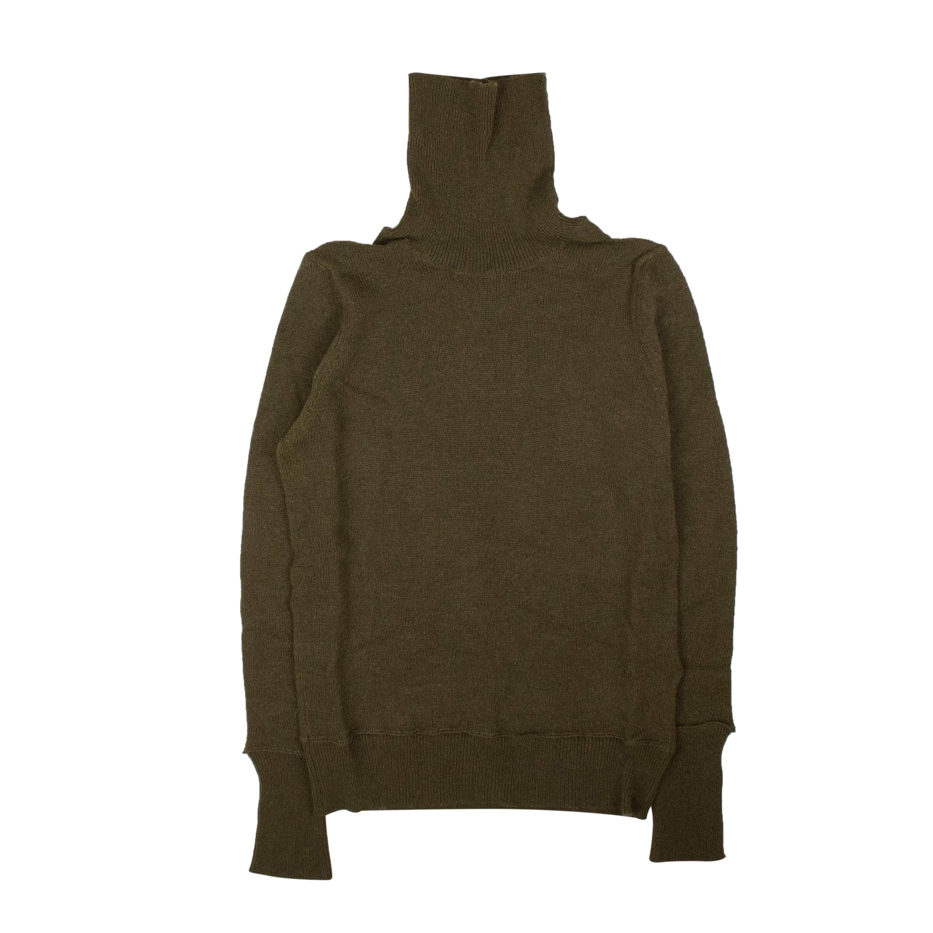 Amiri AMR-XTPS-0213/XS NWT AMIRI Olive Green Distressed Cashmere Crewneck Size XS $990 AMR-XTPS-0213/XS