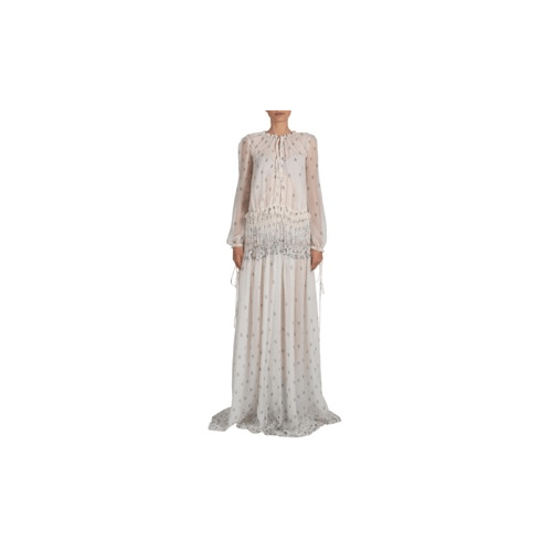 Amiri AMR-XTPS-0231/38 AMR-XTPS-0231/38 Y0W08237CH_IVO White Amiri Printed Paisley Maxi Dress Size 38 AMR-XTPS-0231/38