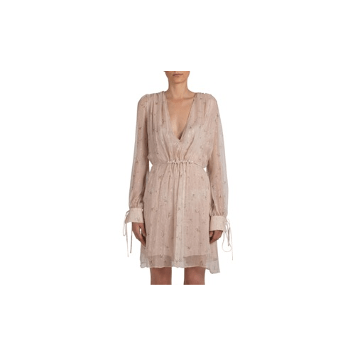 Amiri AMR-XTPS-0236/36 NWT AMIRI Nude Floral Print Chiffon Dress Size 0/36 $1490 AMR-XTPS-0236/36