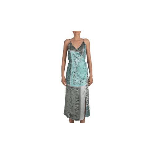 Amiri AMR-XTPS-0238/40 NWT AMIRI Blue Bandana Recon Wrap Tank Dress Size 4/40 $1590 AMR-XTPS-0238/40