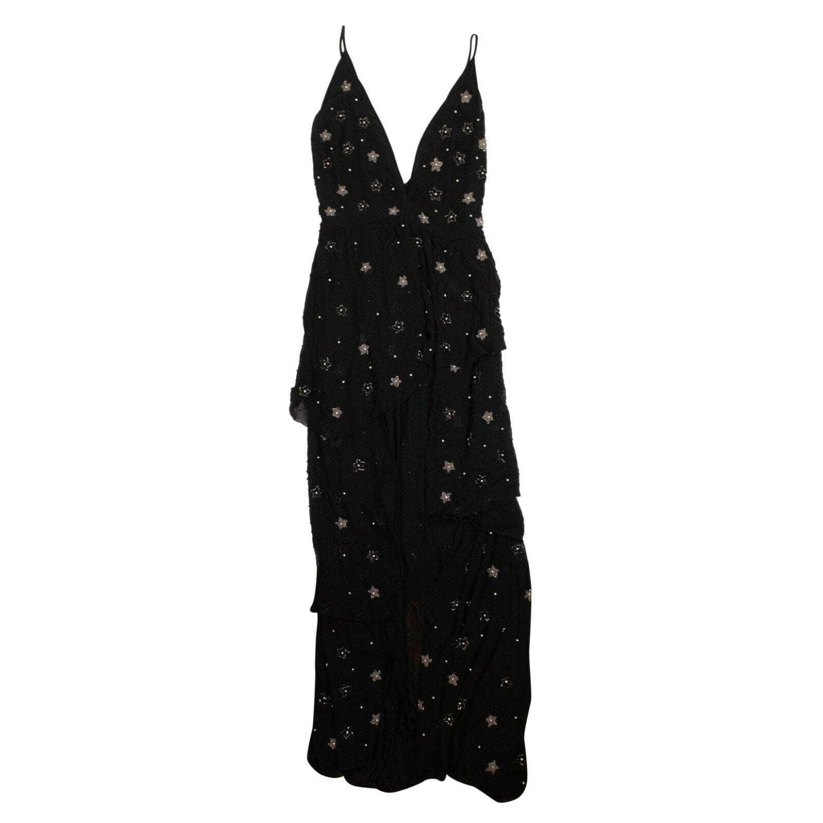 Amiri Women's Dresses 2 Silk Star Beaded Asymmetric Long Dress -  Black 73A-1173/2 73A-1173/2