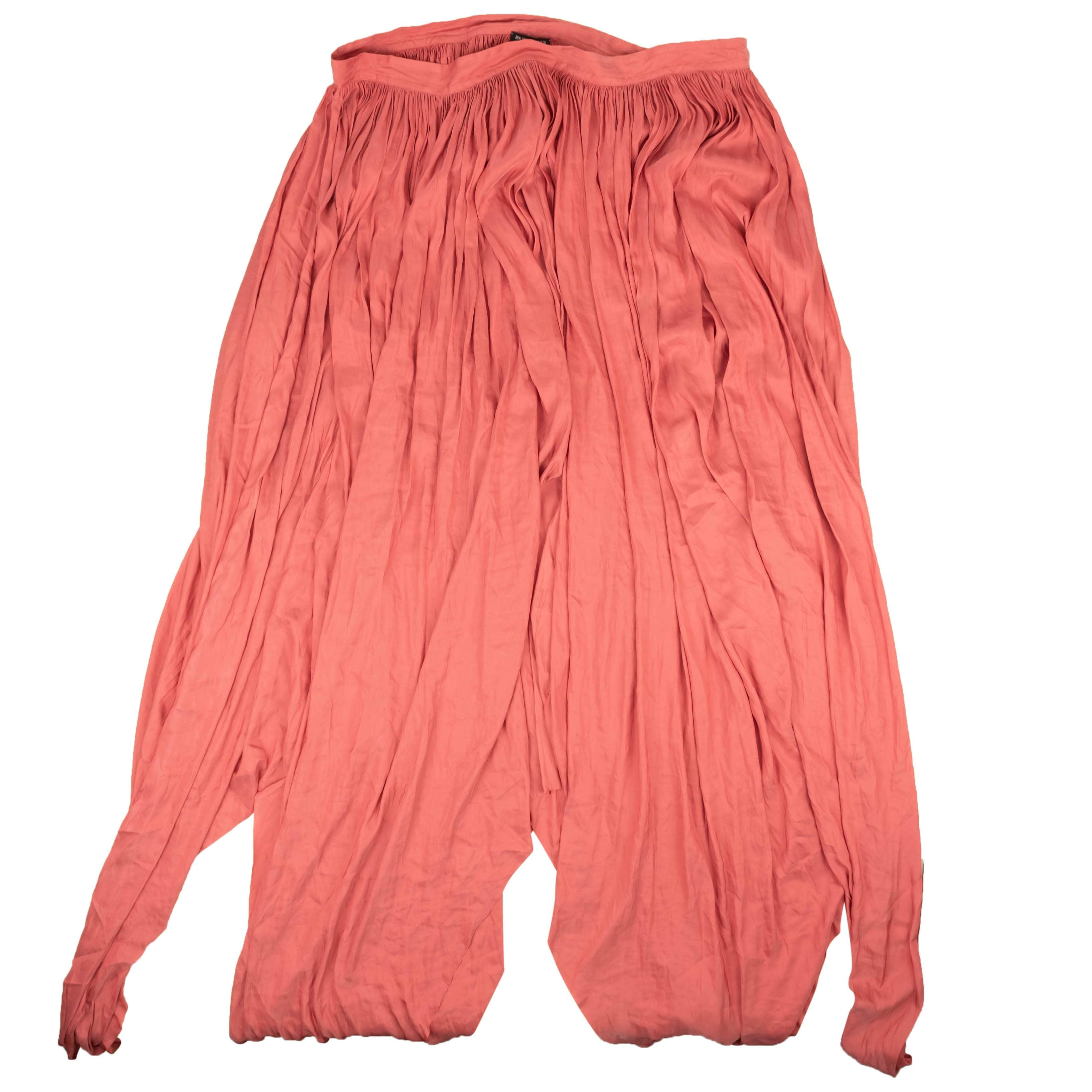 Ann Demeulemeester 95-ADR-0003/36 NWT ANN DEMEULEMEESTER Pink Uneven Seam Ruched Skirt Size 0/36 $865 95-ADR-0003/36