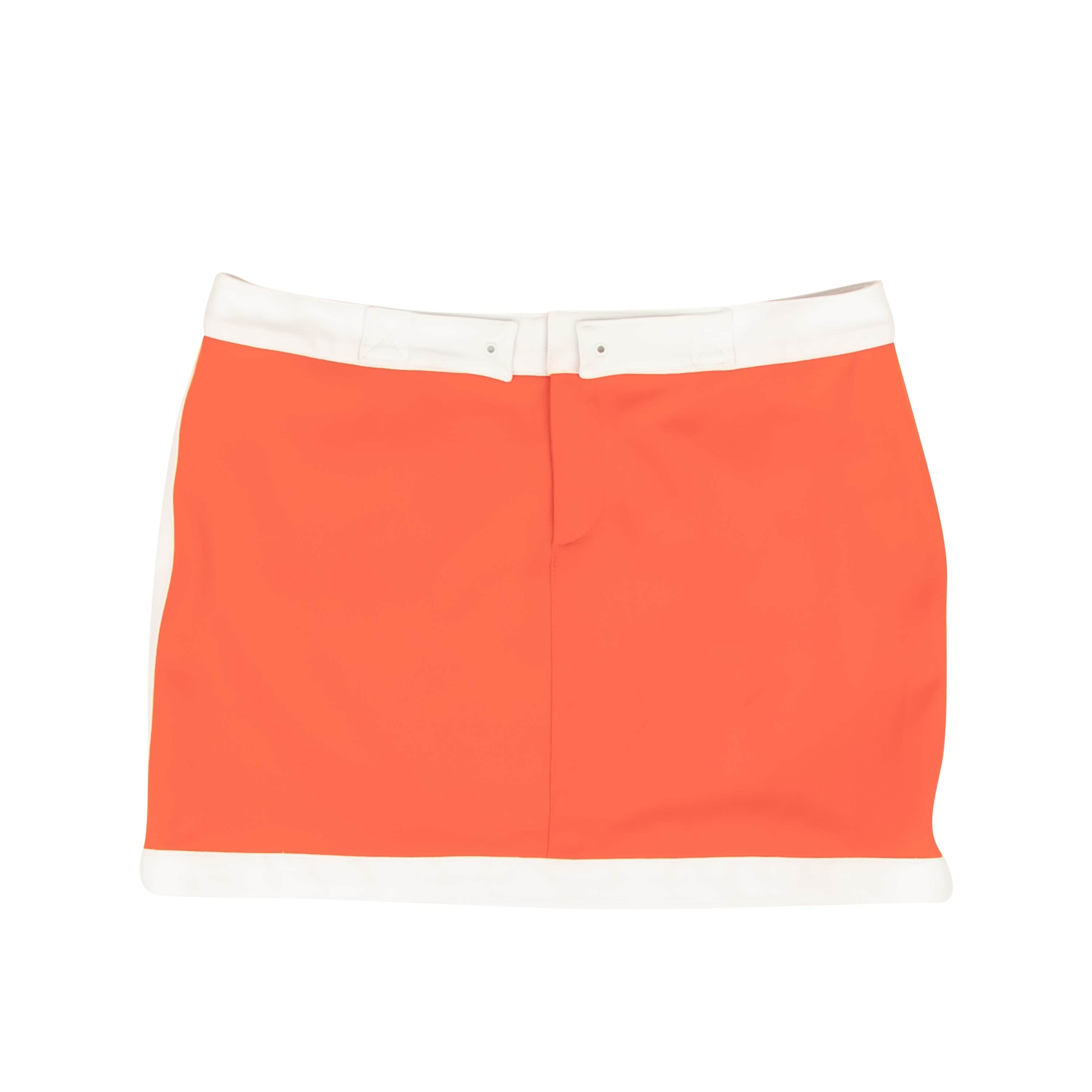 Anna Sui 95-ASU-0003/S NWT ANNA SUI Orange & White Polyester Mini Skirt Size S $415 95-ASU-0003/S