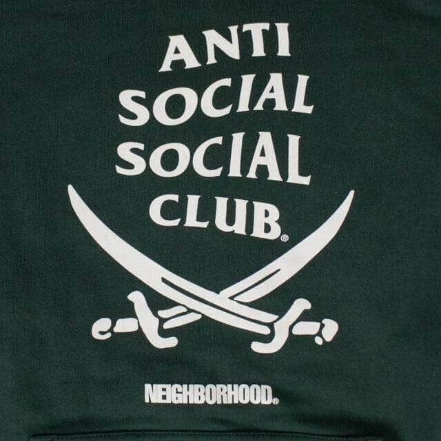 Anti Social Social Club anti-social-social-club, chicmi, couponcollection, gender-mens, Hoodiesweats, main-clothing, mens-shoes, mens-sweatshirts, size-l, size-s, size-xl, Sweatshirt, under-250 Men's ANTI SOCIAL SOCIAL CLUB x Neighborhood 6IX Hoodie Sweatshirt - Green