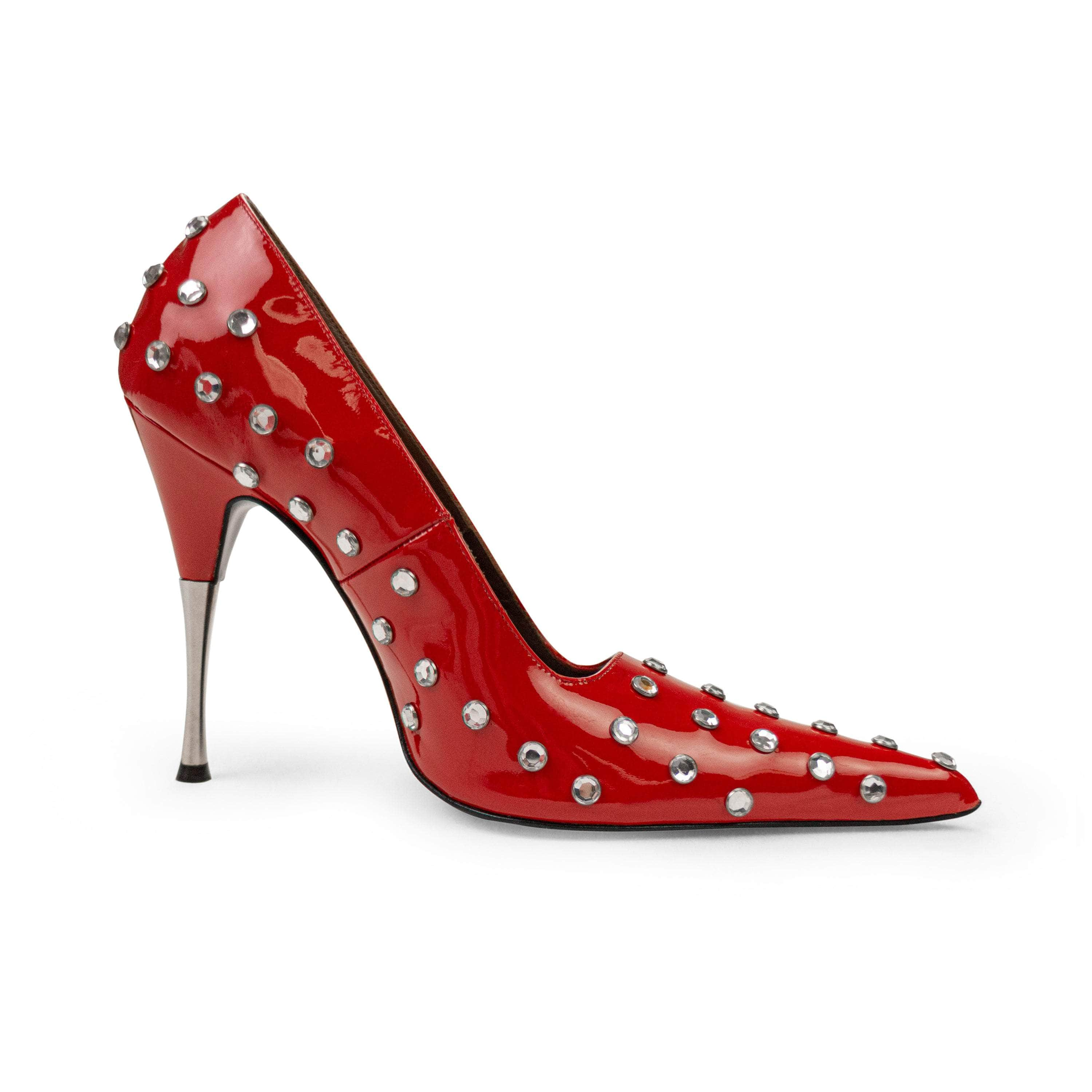 Area 95-ARA-2002/39 NIB Area RED POLKA DOT STUDDED PUMP Heel Shoes Size 39 $695 95-ARA-2002/39