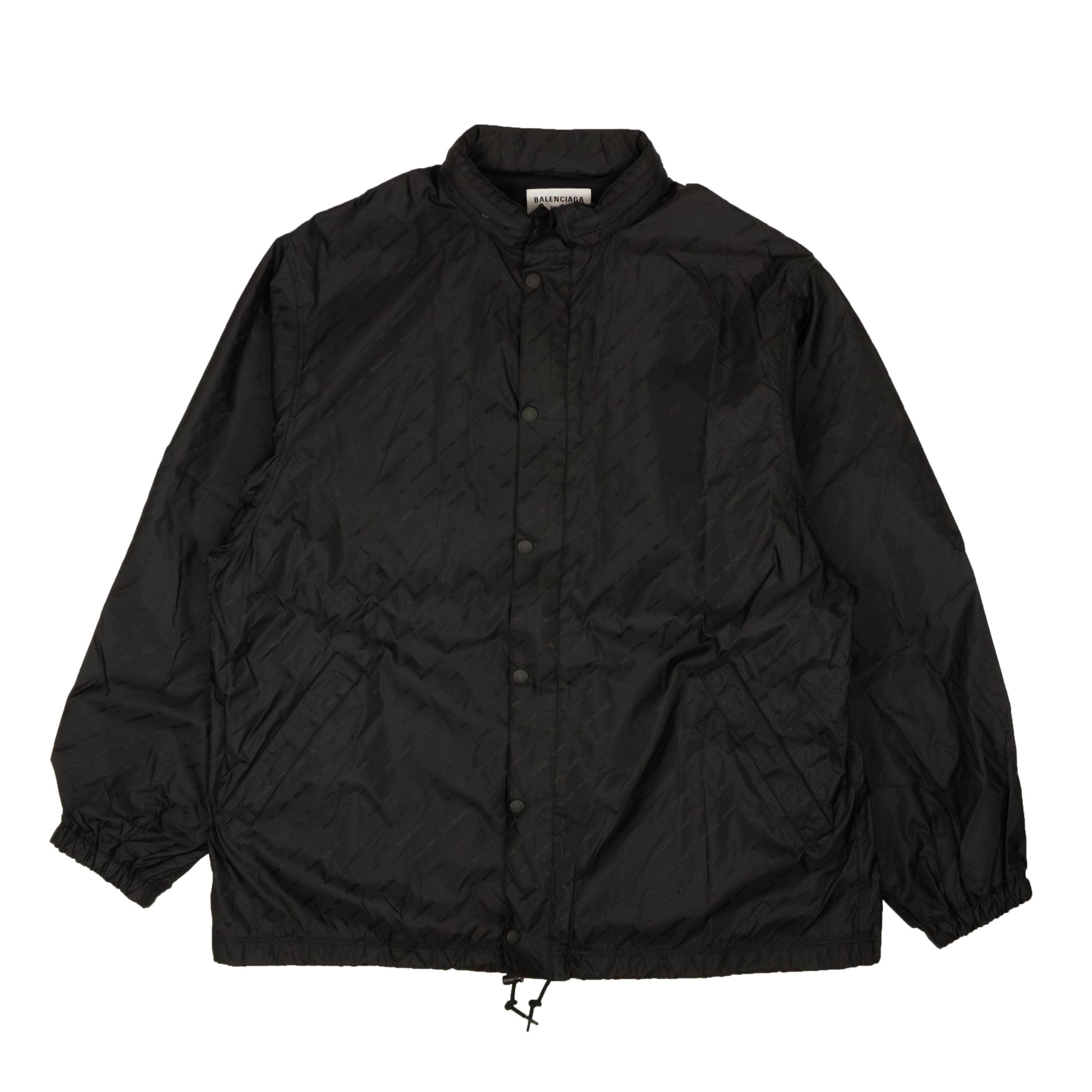 Balenciaga BAL-XOTW-0002/XS NWT BALENCIAGA Black All Over Logo Rain Jacket Size XS $1990 BAL-XOTW-0002/XS