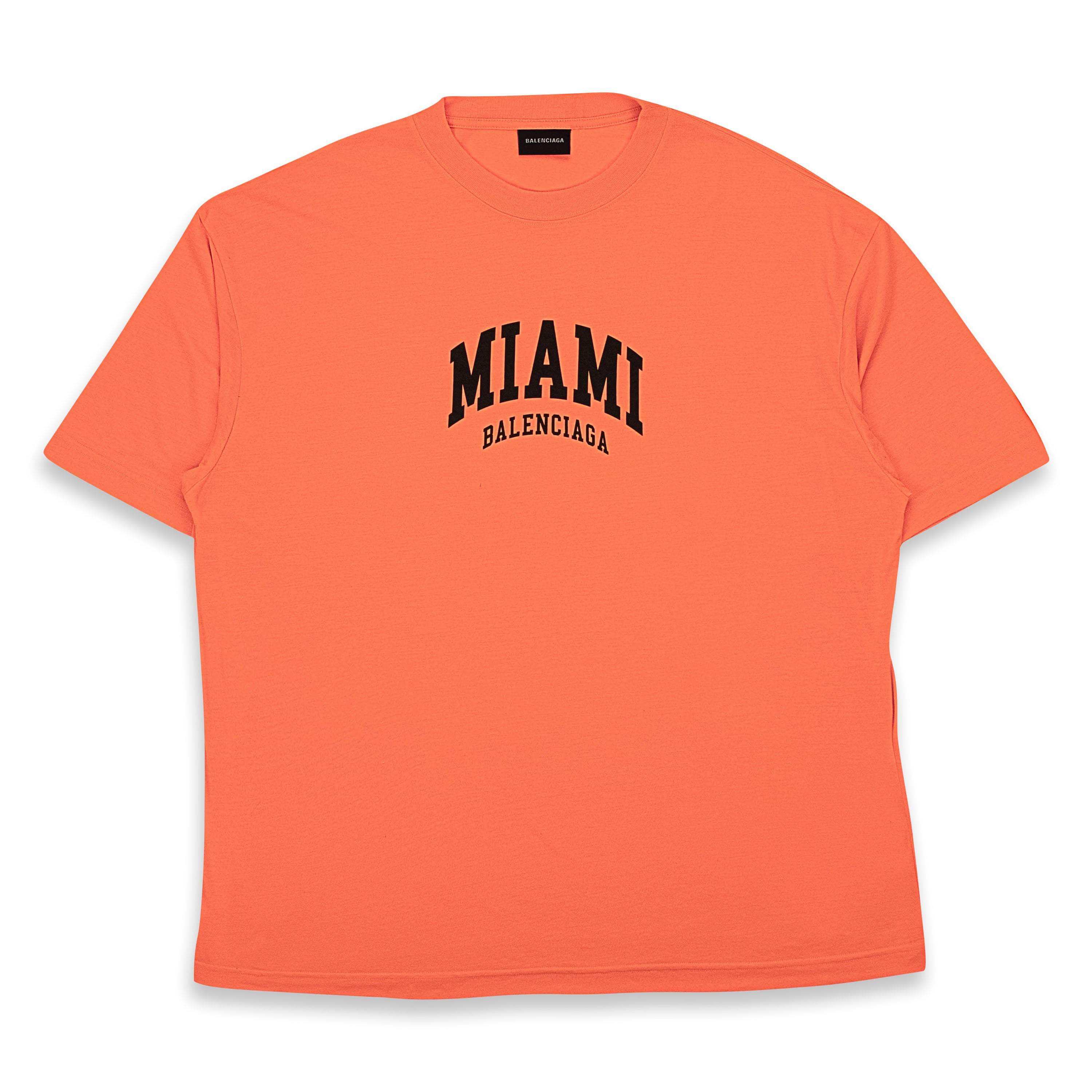 Balenciaga BAL-XTSH-0027/S Balenciaga Fluo Orange/Black Miami Print T-Shirt  Size S $615 BAL-XTSH-0027/S