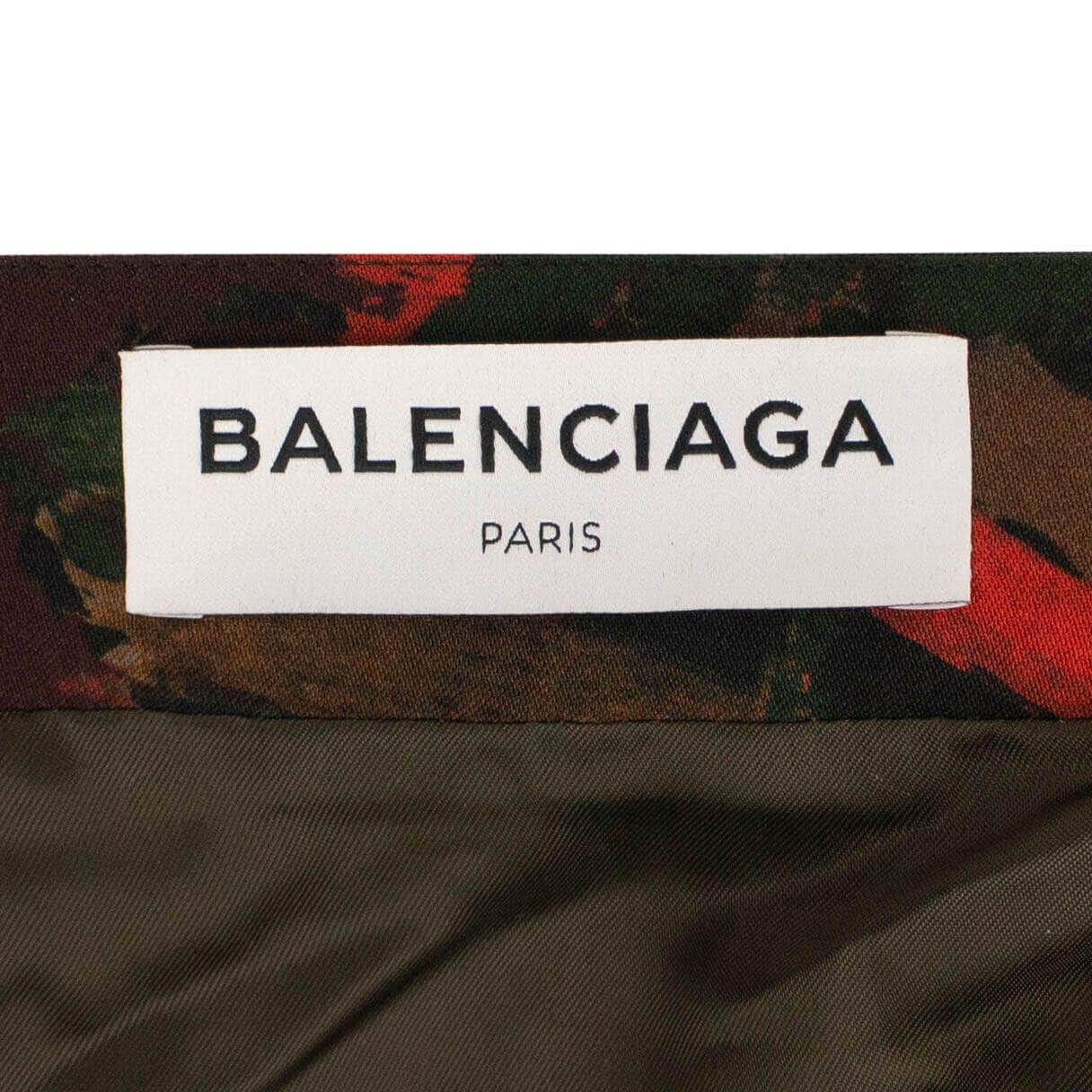 Balenciaga Skirts 2 US / 38 EU Abstrait Graphique Crepe Tech Skirt - Burgundy 69LE-10/2 69LE-10/2