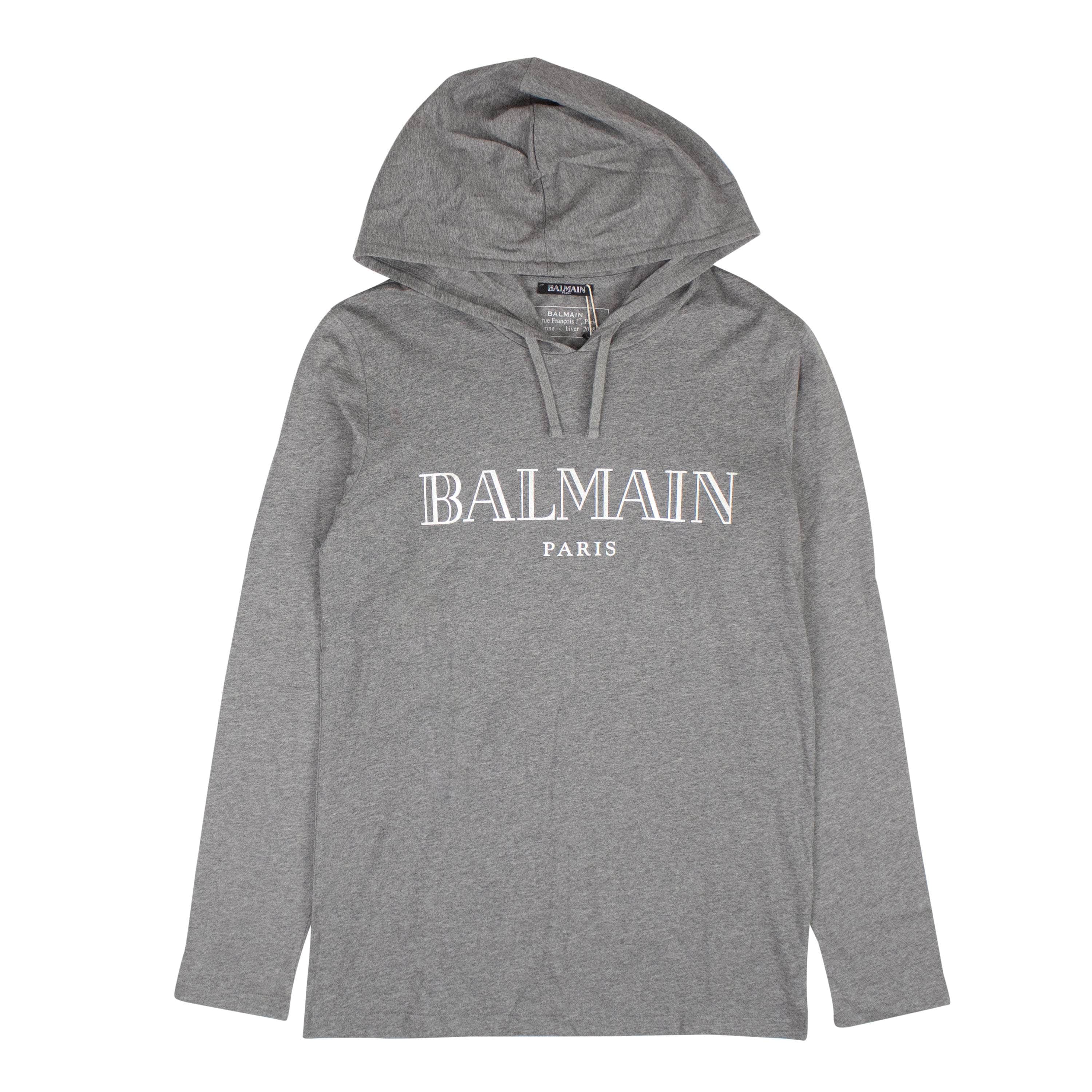 Balmain channelenable-all, chicmi, couponcollection, main-clothing, shop375, Stadium Goods, stadiumgoods, under-250 XS Grey Logo Hoodie BLM-XHDS-0003/XS BLM-XHDS-0003/XS