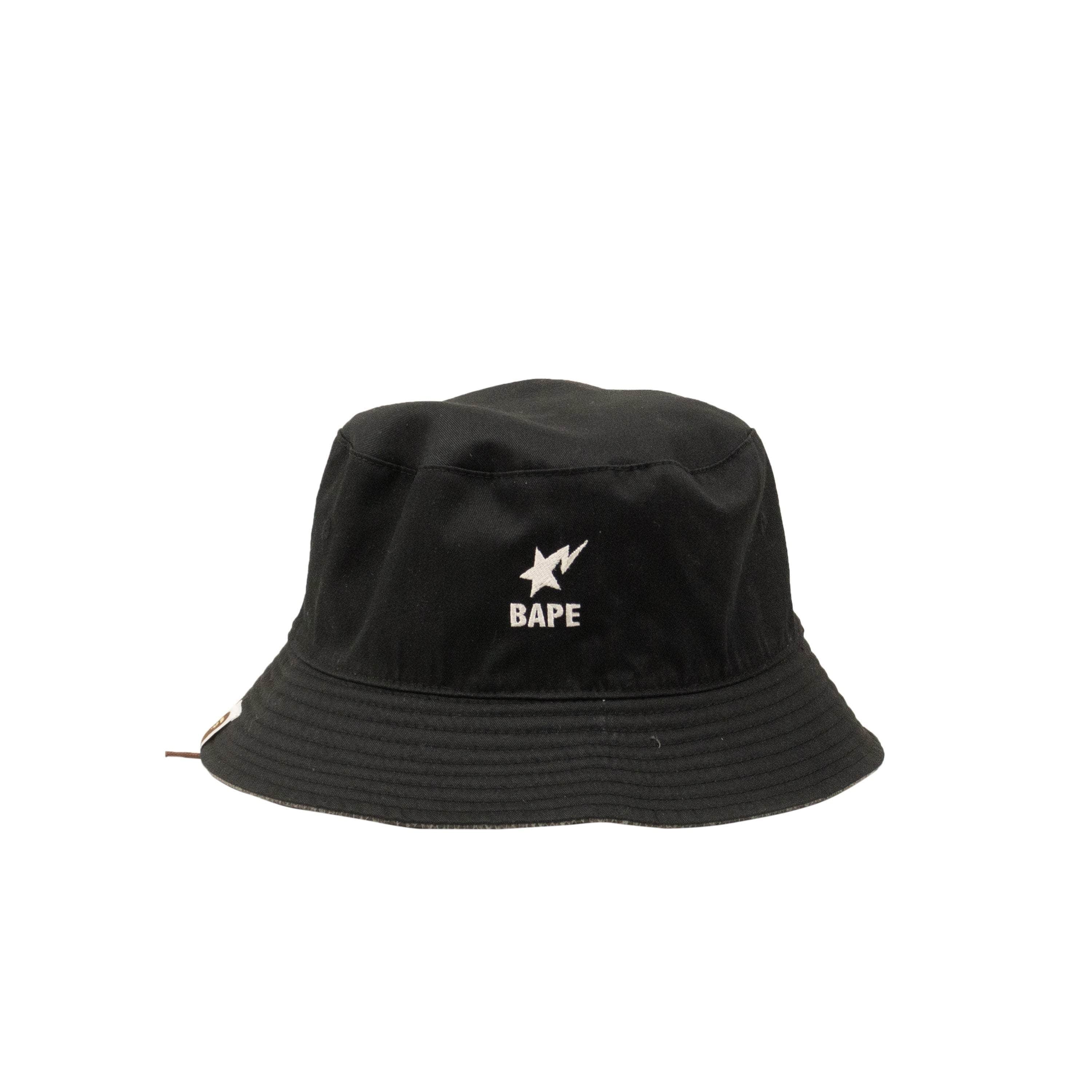 Bape bape, channelenable-all, chicmi, couponcollection, gender-mens, main-accessories, mens-shoes, shop375, size-l, under-250 L Black And Grey Snake Reversible Bucket Hat BAP-XACC-0016/L BAP-XACC-0016/L