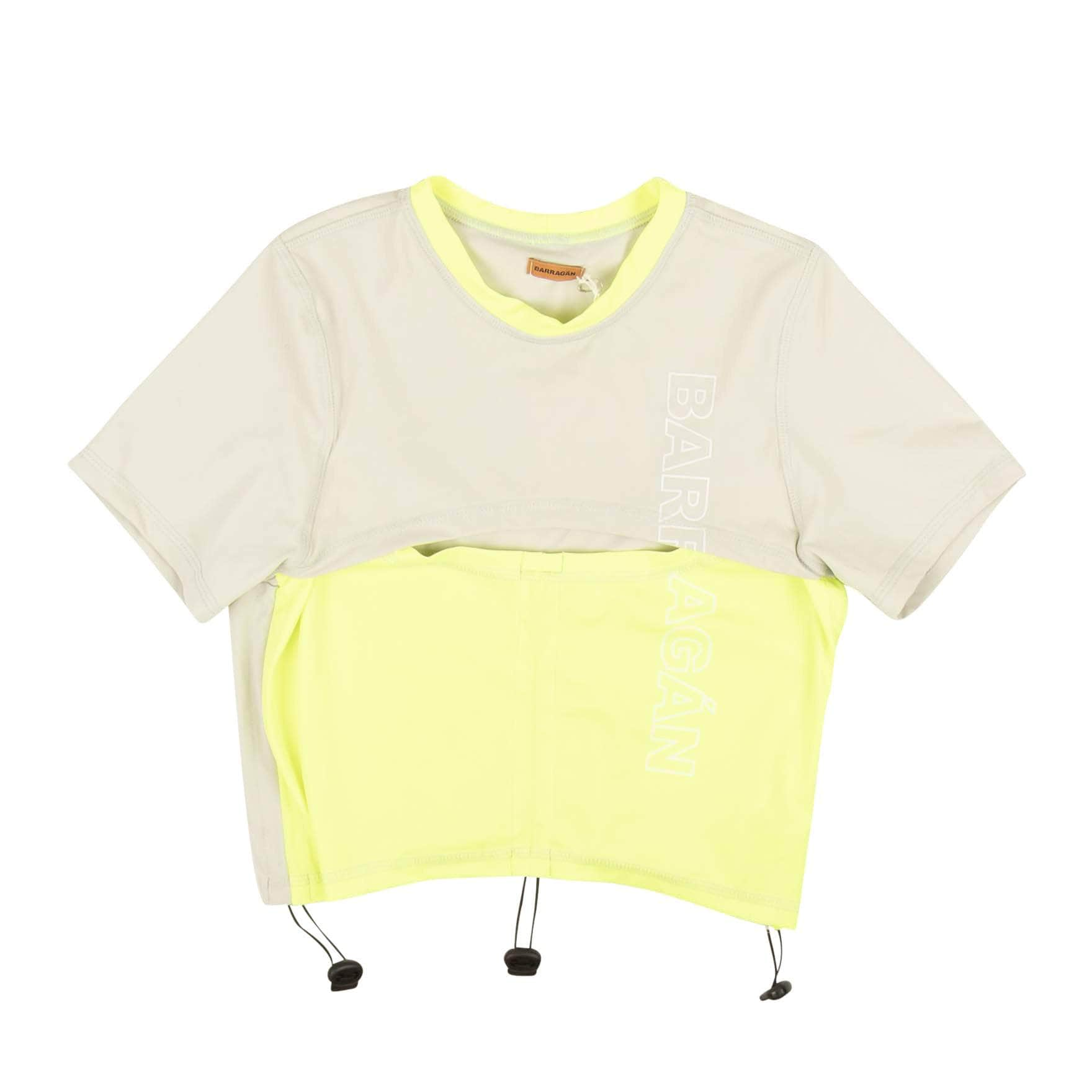 Barragan 95-BGN-1004/M NWT BARRAGAN White & Yellow Ceniza Drawstring Pegadita Baby Tee Size M $165 95-BGN-1004/M