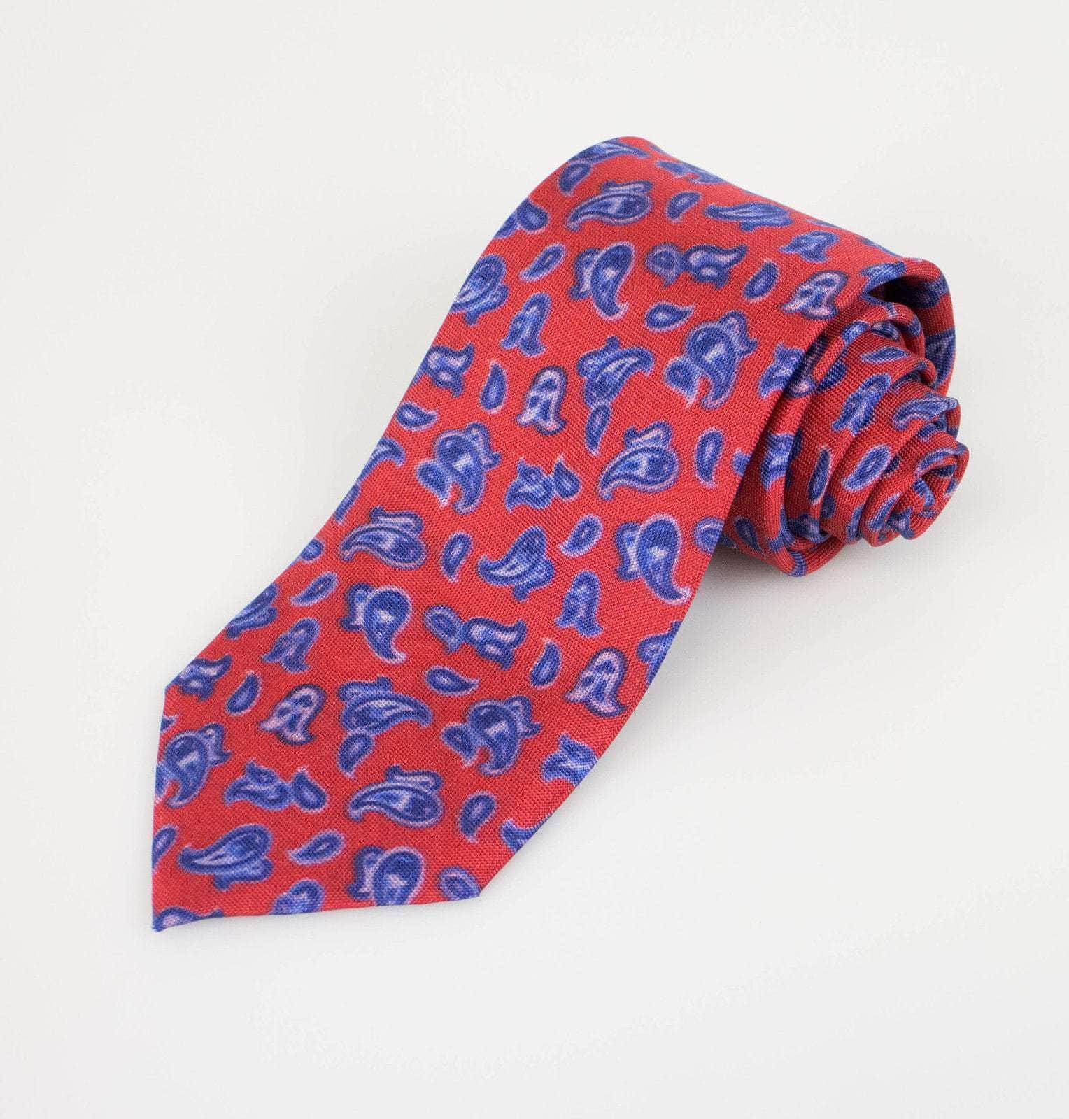 Battisti Napoli 40BK-1015 New BATTISTI NAPOLI Red with Paisley Pattern 100% Silk Neck Tie $225 40BK-1015