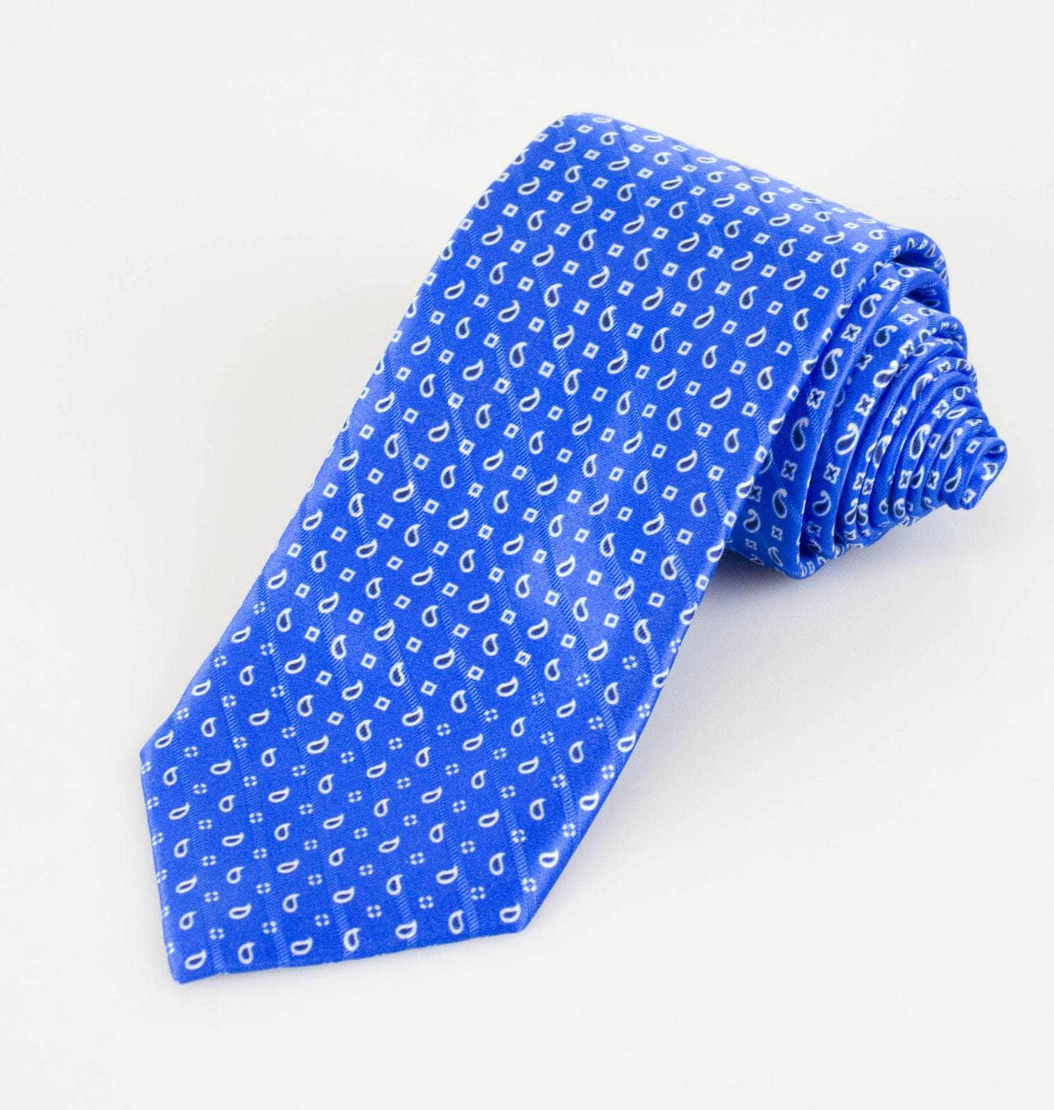 Battisti Napoli 40BK-1041 New BATTISTI NAPOLI Blue with Paisley Pattern 100% Silk Satin Neck Tie $225 40BK-1041