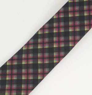 Battisti Napoli Ties Plaid Pattern Silk Neck Tie - Black / Red / Yellow 40BK-1031 40BK-1031