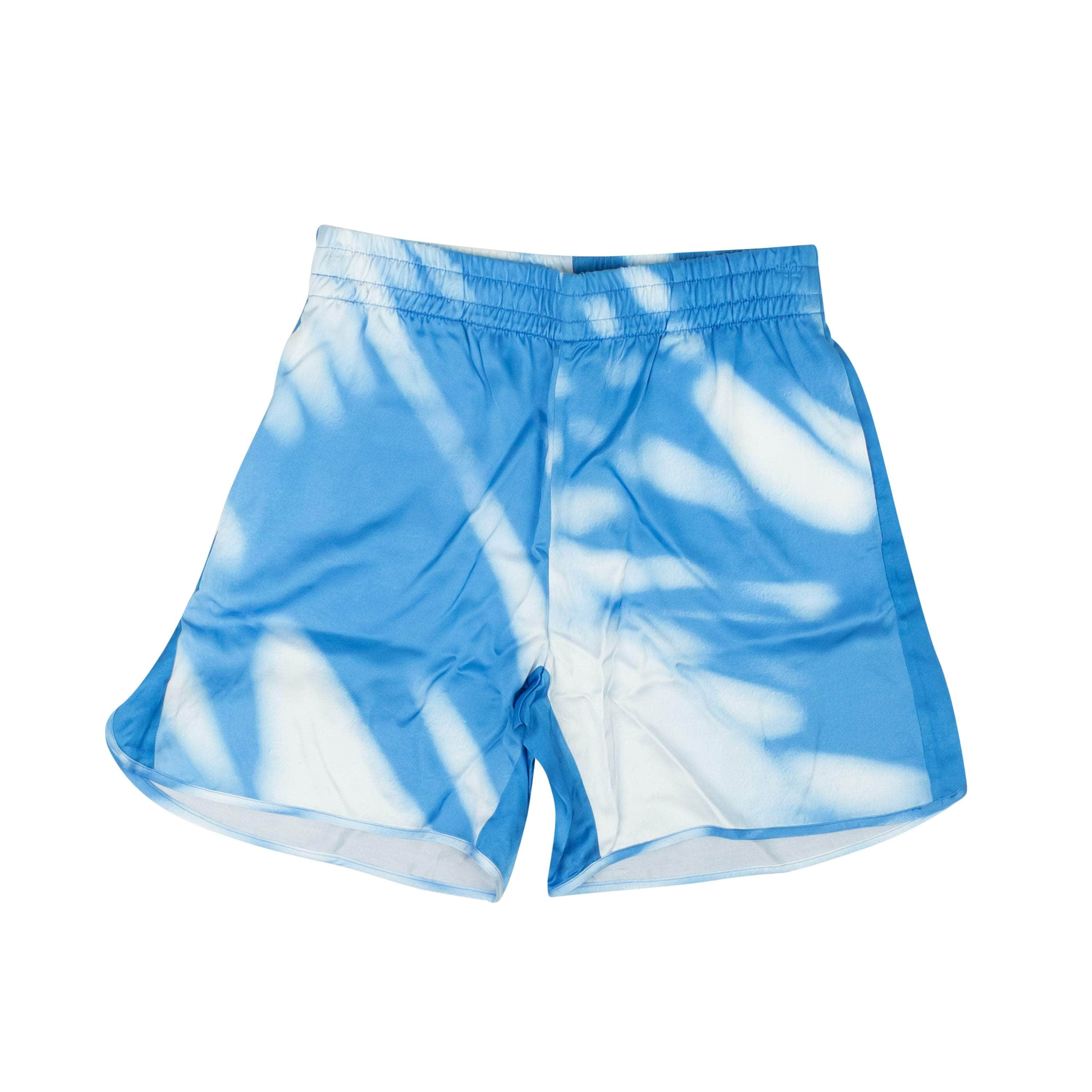 Blue Sky Inn BSI-XBTM-0016/L NWT BLUE SKY INN Blue Viscose Shadow Print Satin Shorts Size L $260 BSI-XBTM-0016/L