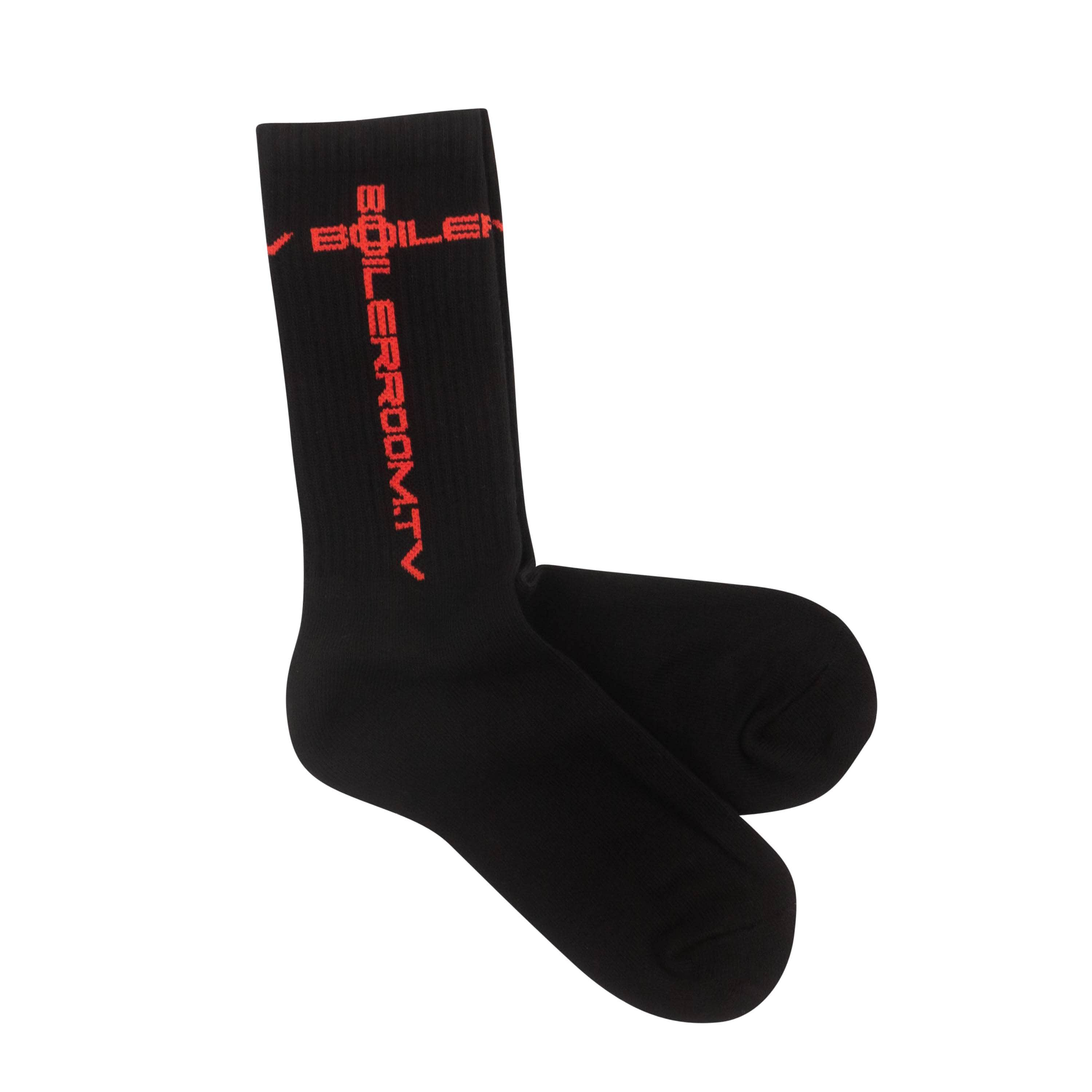 BOILER ROOM 95-BRM-3001/OS NWT BOILER ROOM Black & Red SK1 Holy Boiler Logo Socks Size OS $30 95-BRM-3001/OS