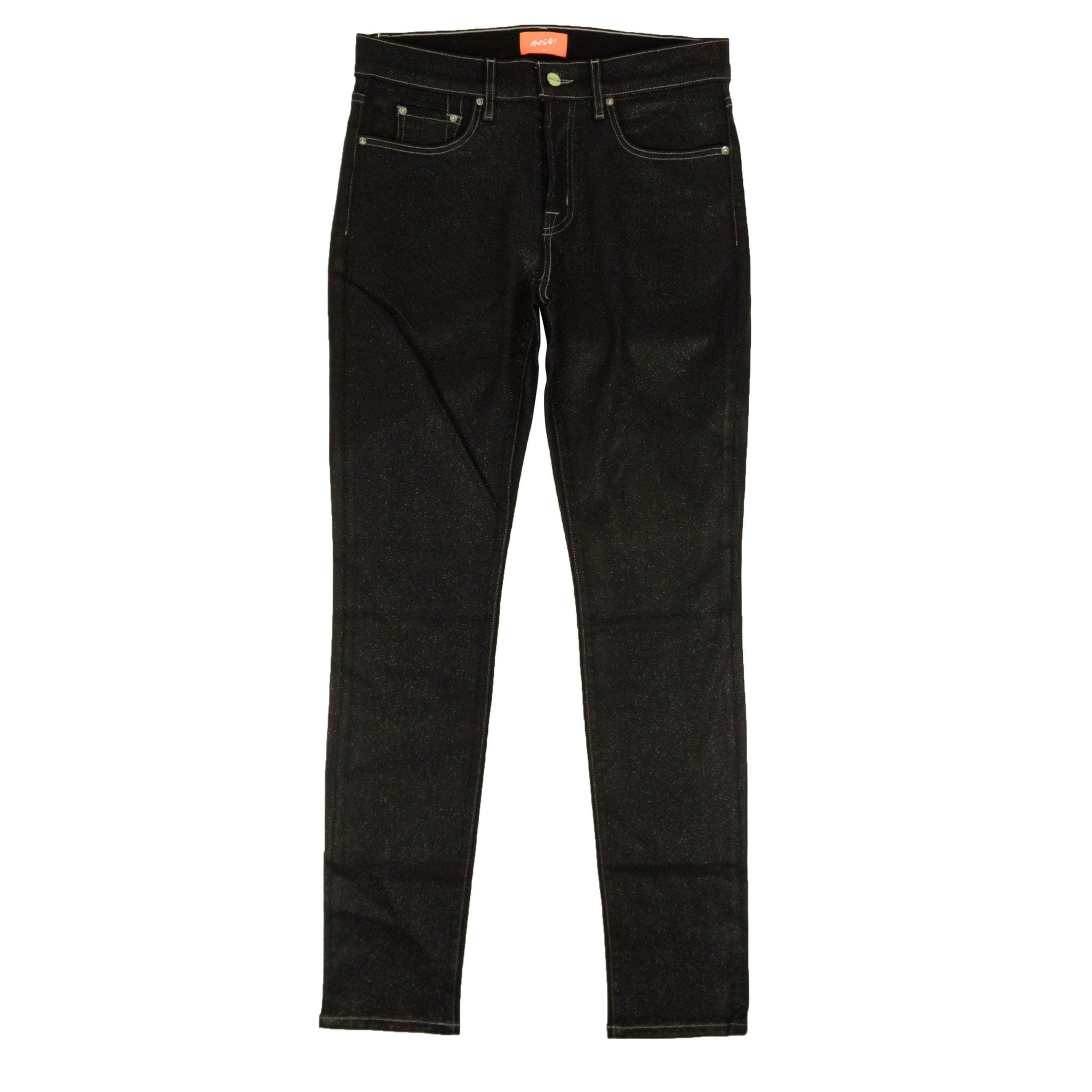 Black Cotton Glitter Design Slim-Fit Jeans - GBNY