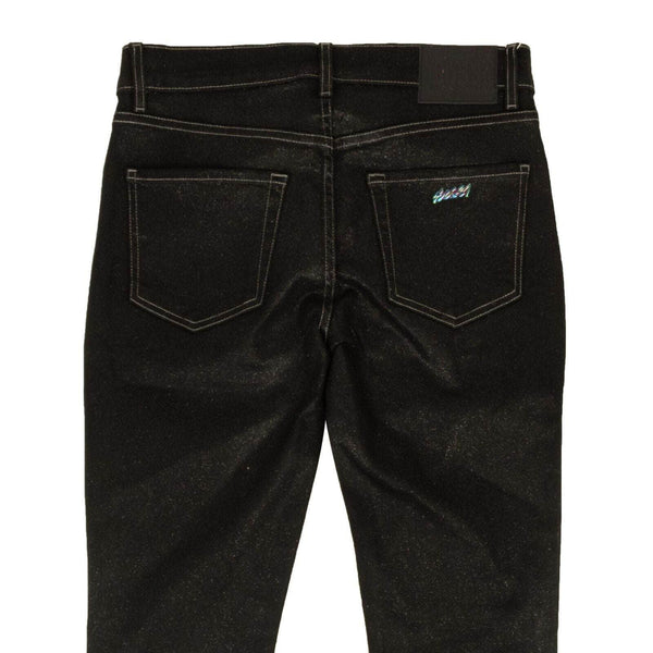 Black Cotton Glitter Design Slim-Fit Jeans - GBNY