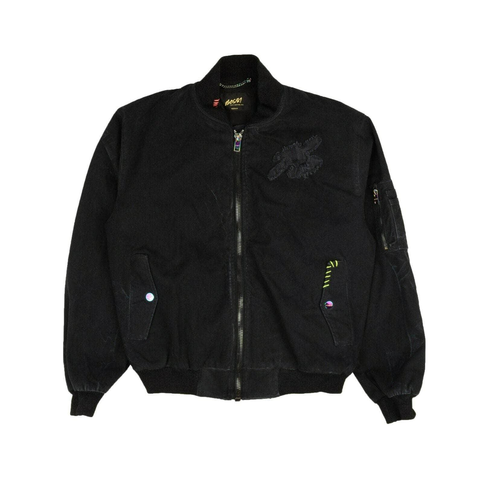 Bossi 95-BOS-0002/M NWT BOSSI Black Canvas Bomber Jacket Size M $1145 95-BOS-0002/M