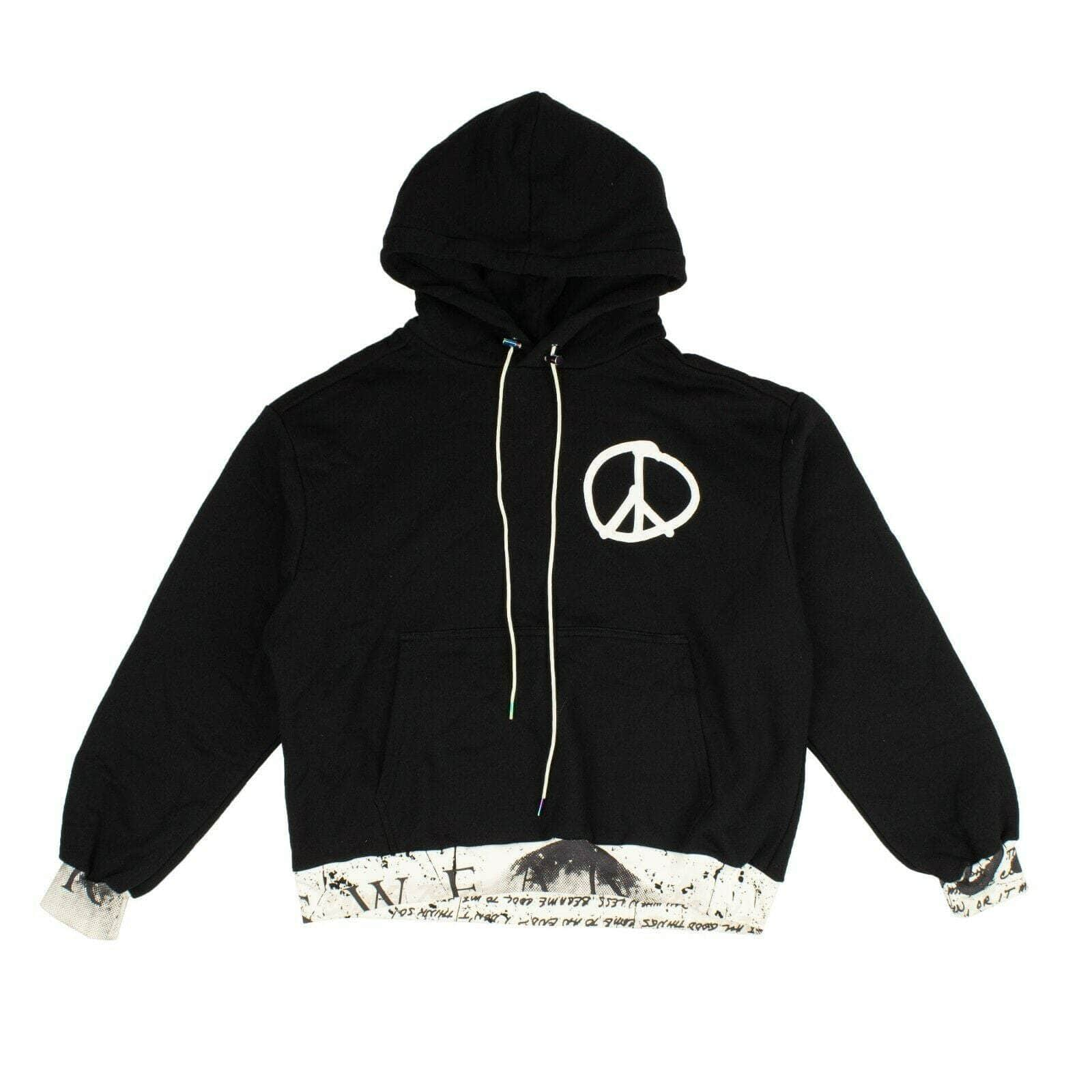 Bossi 95-BOS-1002/M NWT BOSSI Black White Peace Sign Hoodie Sweatshirt Size M $760 95-BOS-1002/M