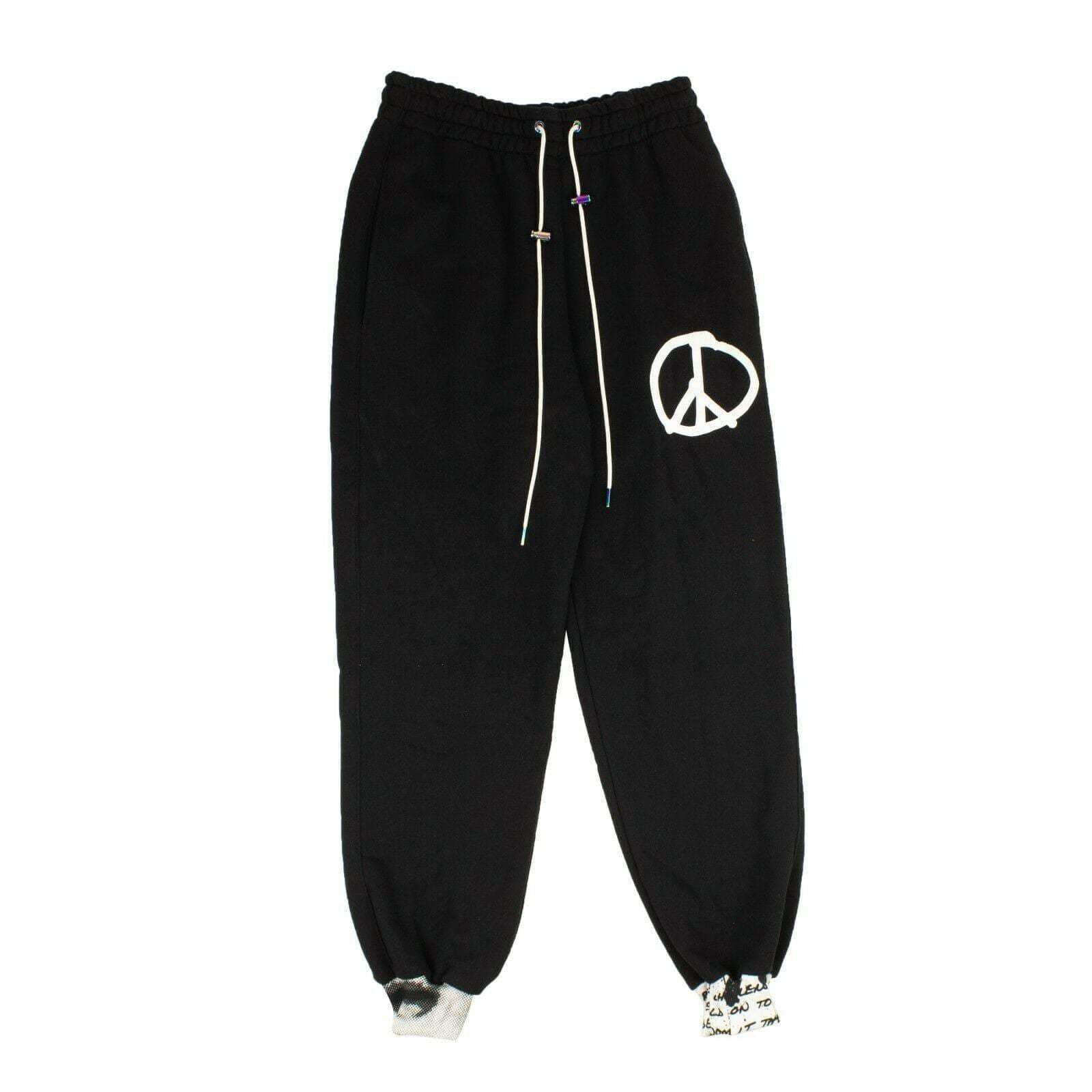 Bossi 95-BOS-1003/L NWT BOSSI Black White Peace Sign Sweatpants Size L $700 95-BOS-1003/L