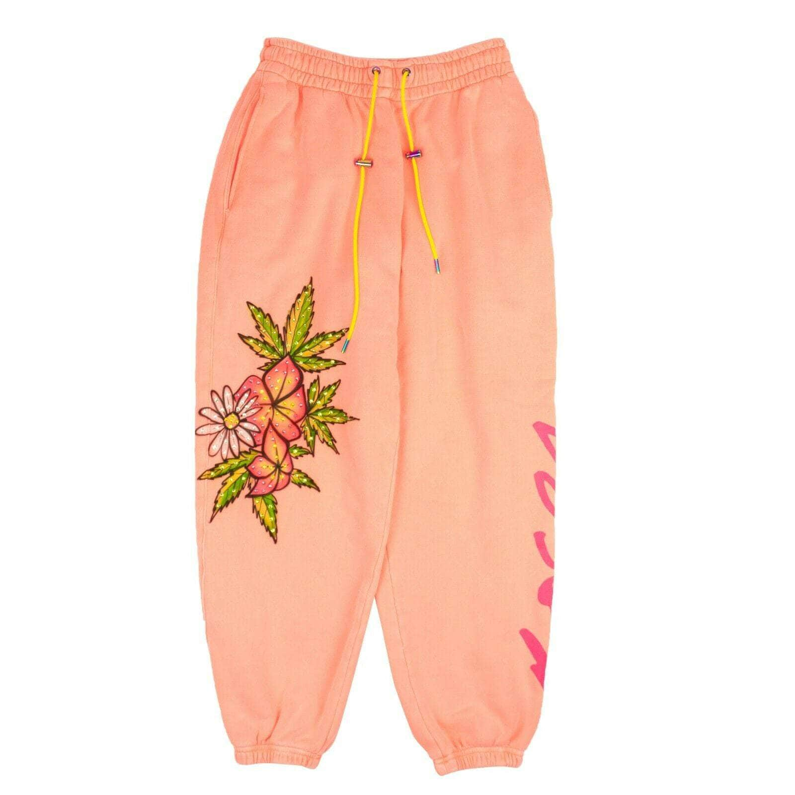 Bossi 95-BOS-1011/S NWT BOSSI Perisan Melon Airbrush Rhinestone Sweatpants Size S $1530 95-BOS-1011/S