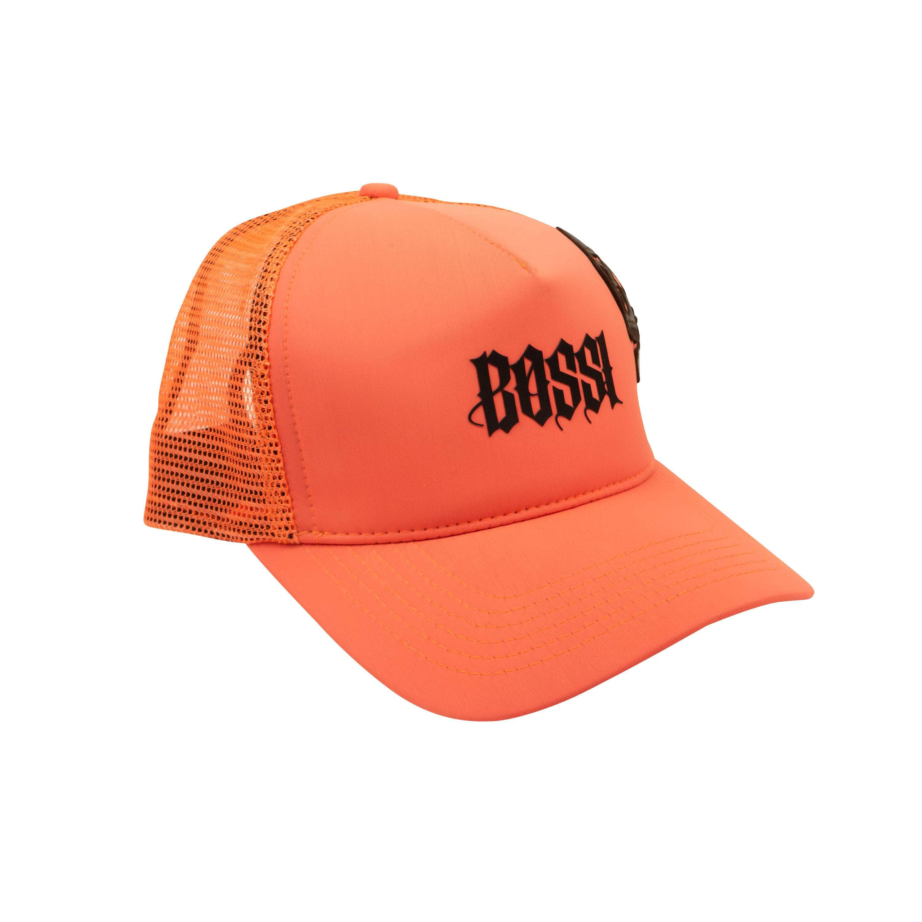 Bossi BOS-XACC-0002/OS NWT BOSSI Orange Skull Logo Trucker Hat Size OS $325 BOS-XACC-0002/OS