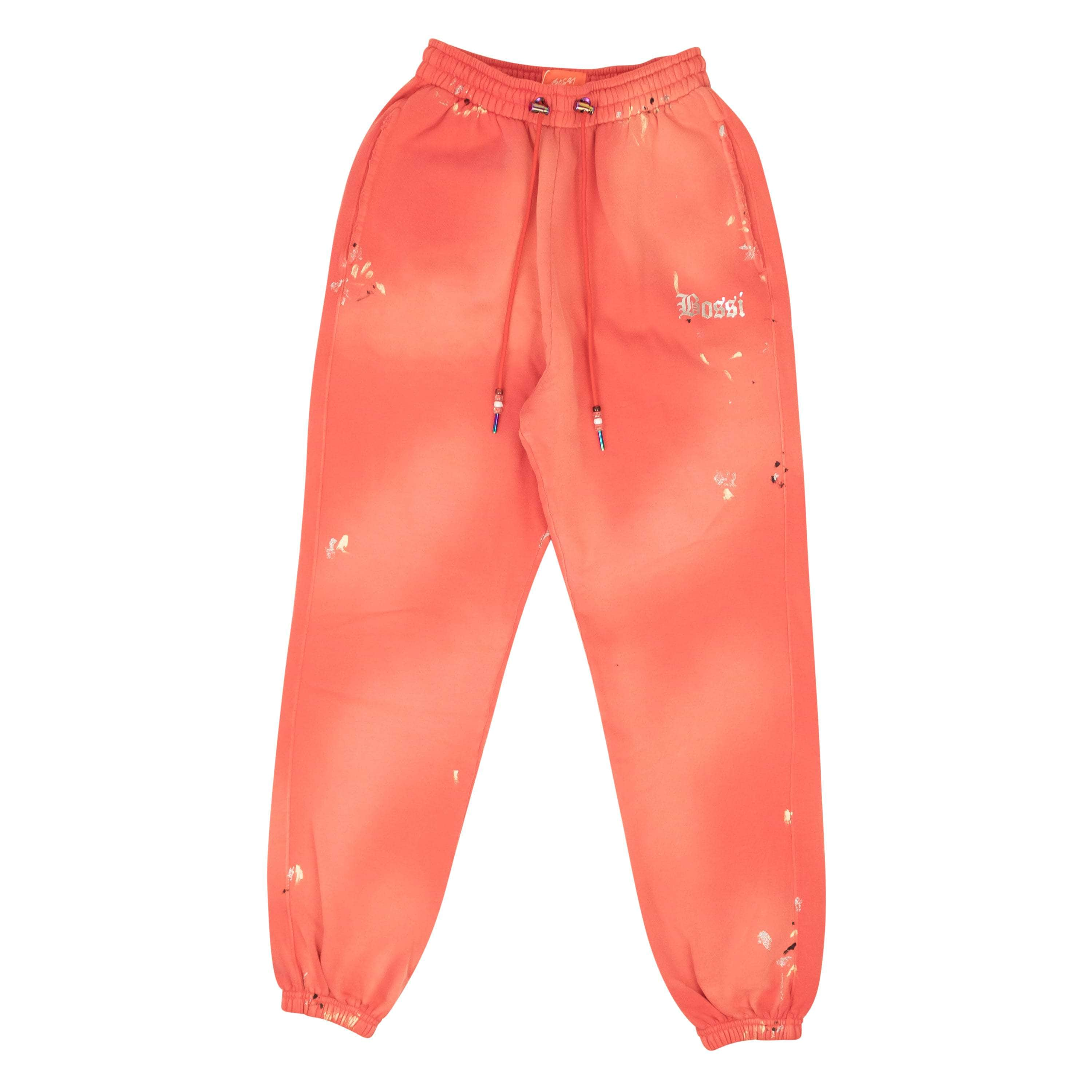 Bossi BOS-XBTM-0007/S NWT BOSSI Red Cotton Crest Paint Design Sweatpants Size S $365 BOS-XBTM-0007/S