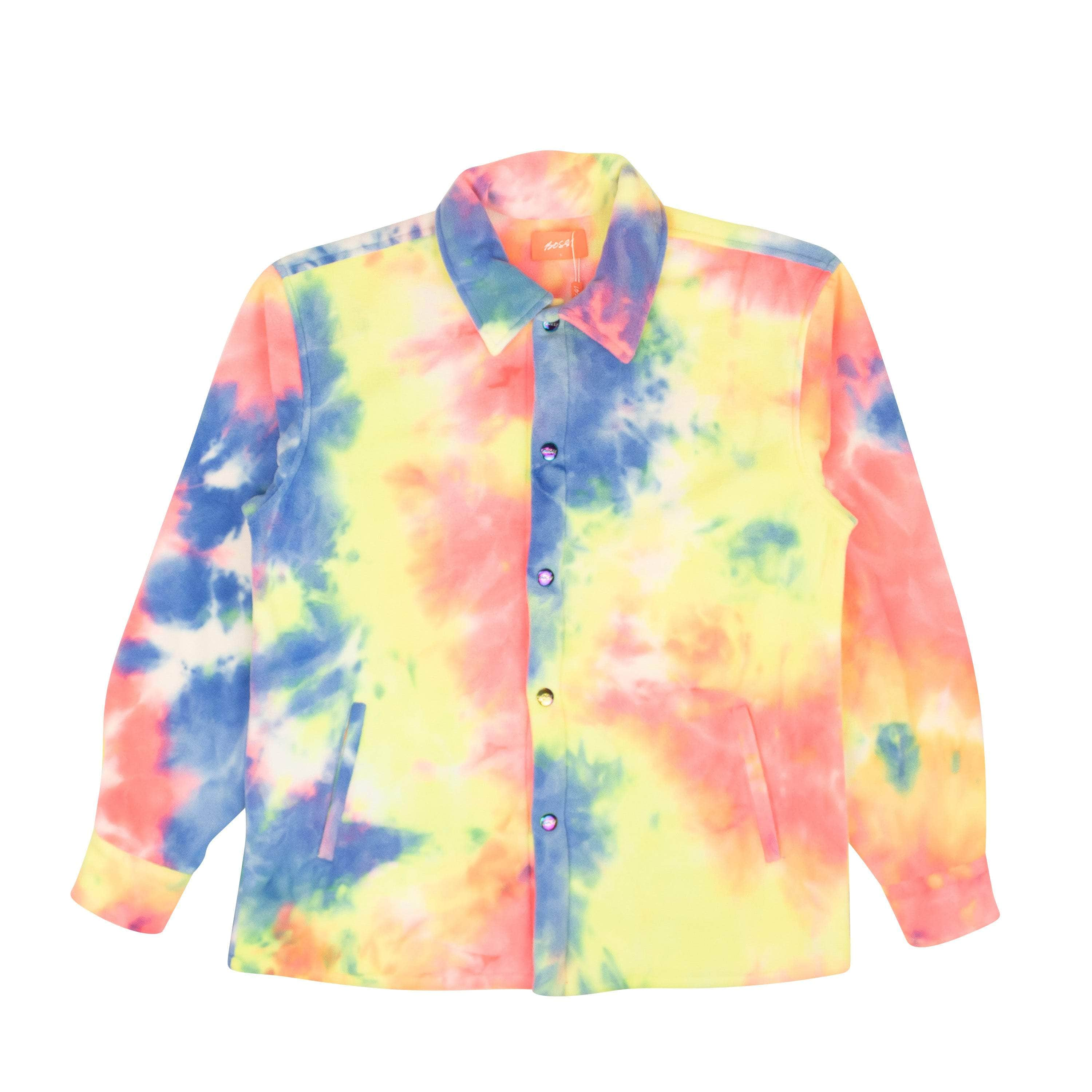 Bossi BOS-XTPS-0001/M NWT BOSSI Tie-Dye Polyester Fleece Button Down Overshirt Size M $395 BOS-XTPS-0001/M