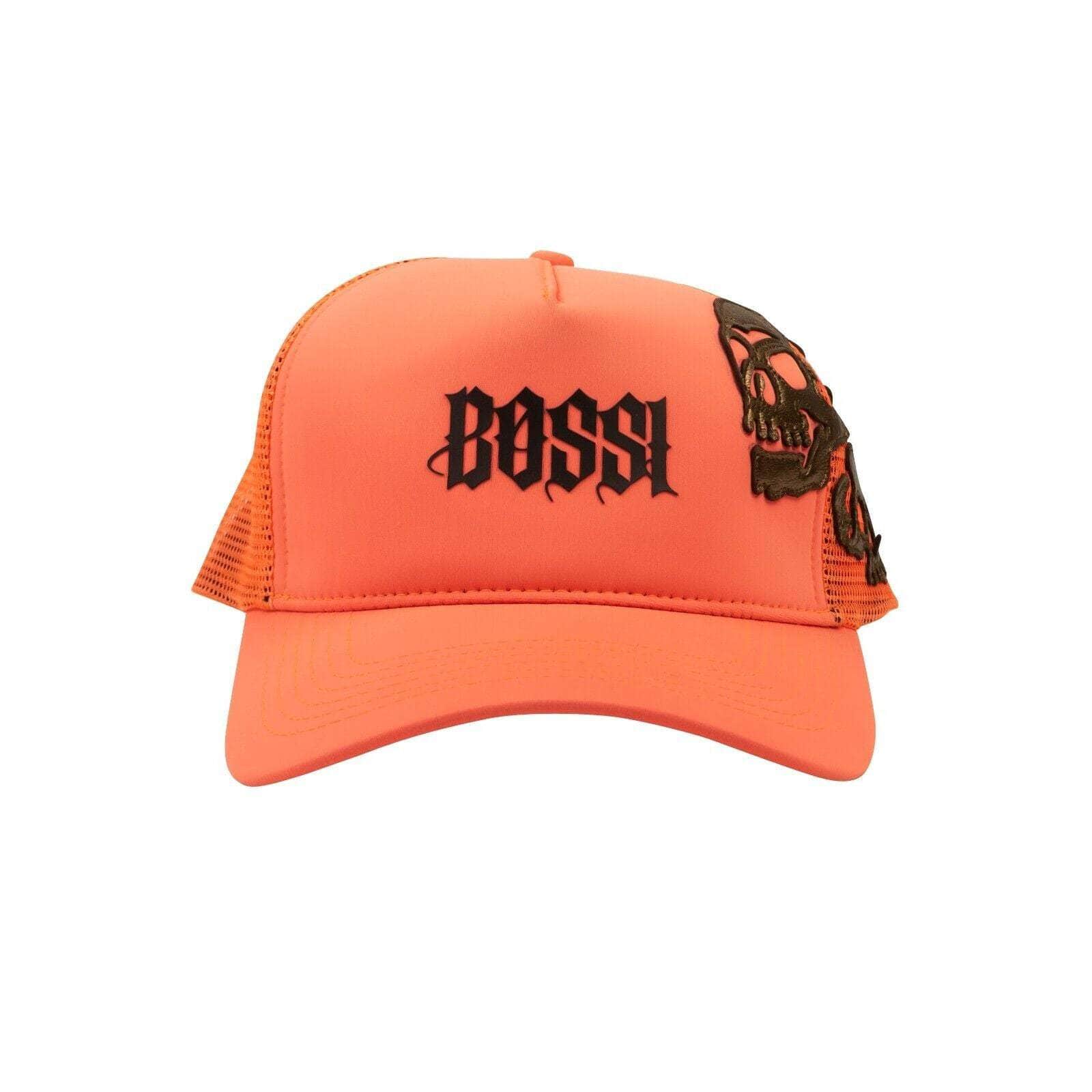 Bossi bossi, channelenable-all, chicmi, couponcollection, gender-mens, main-accessories, mens-shoes, size-os, under-250 OS Orange Skull Logo Trucker Hat BOS-XACC-0002/OS BOS-XACC-0002/OS