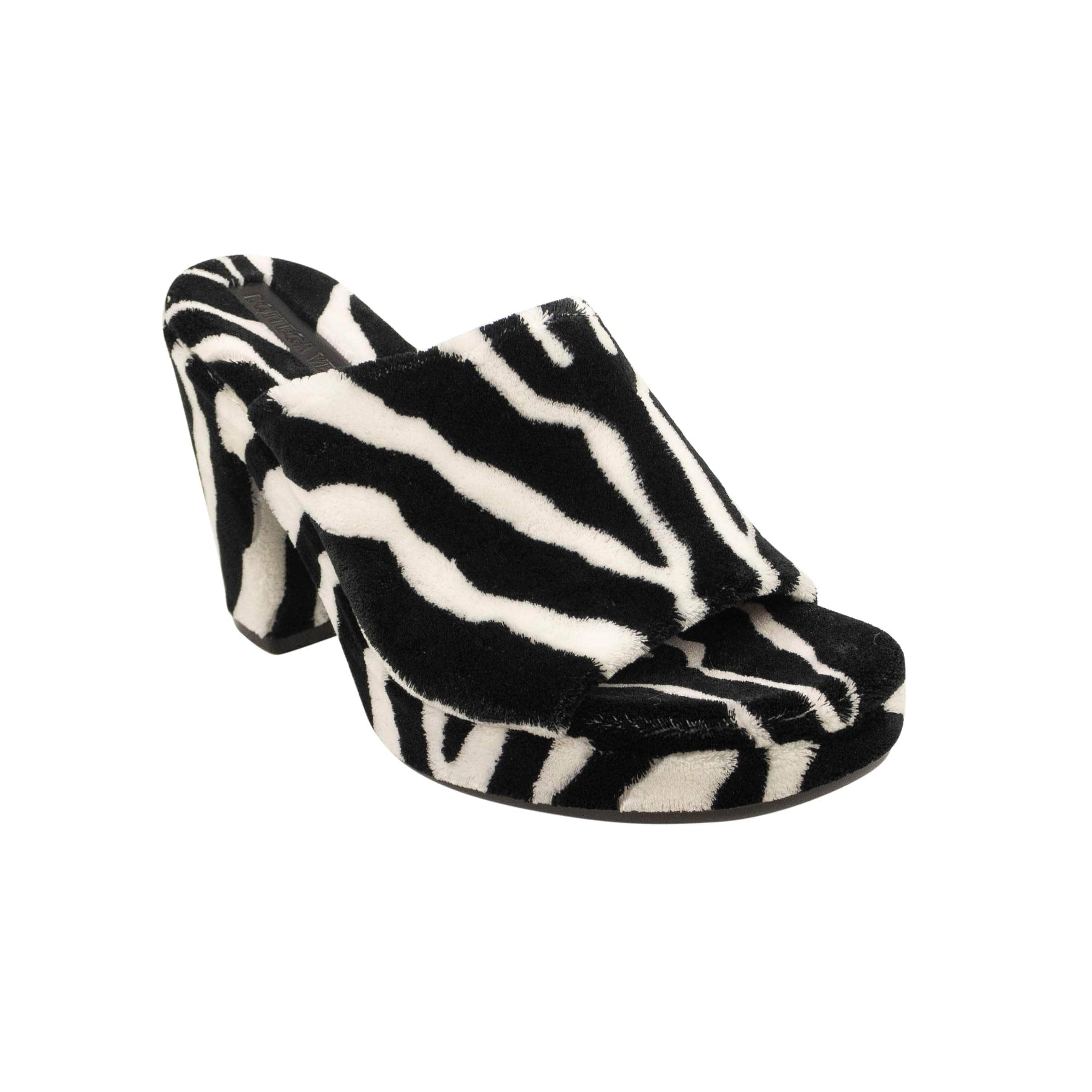 Bottega Veneta 95-BTV-2007/36 NIB BOTTEGA VENETA Black & White Carpet Zebra Gleam Sandals Size 6/36 95-BTV-2007/36