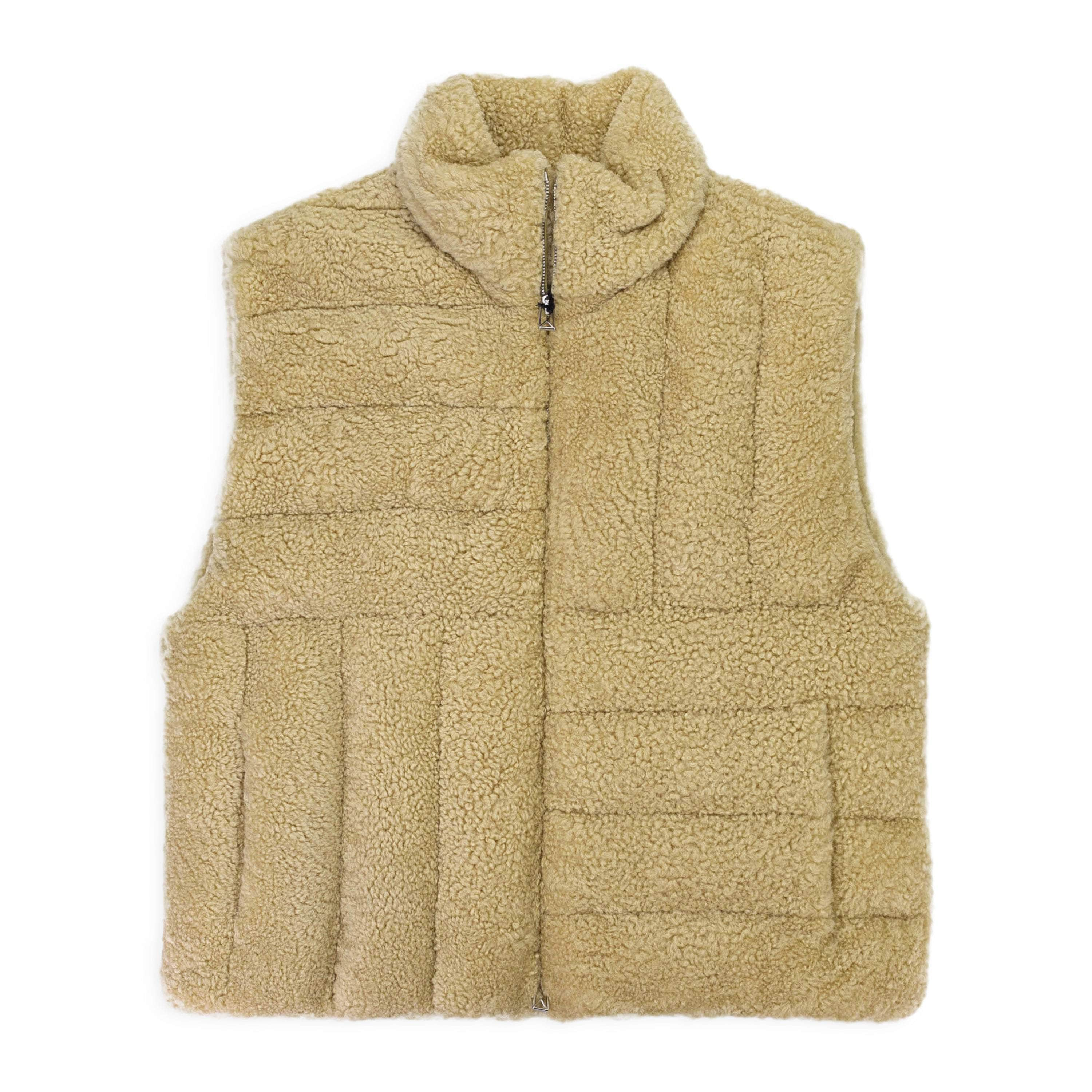 Bottega Veneta BTV-XOTW-0017/S NWT Bottega Veneta Beige Beige Shearling Vest Size S $6300 BTV-XOTW-0017/S