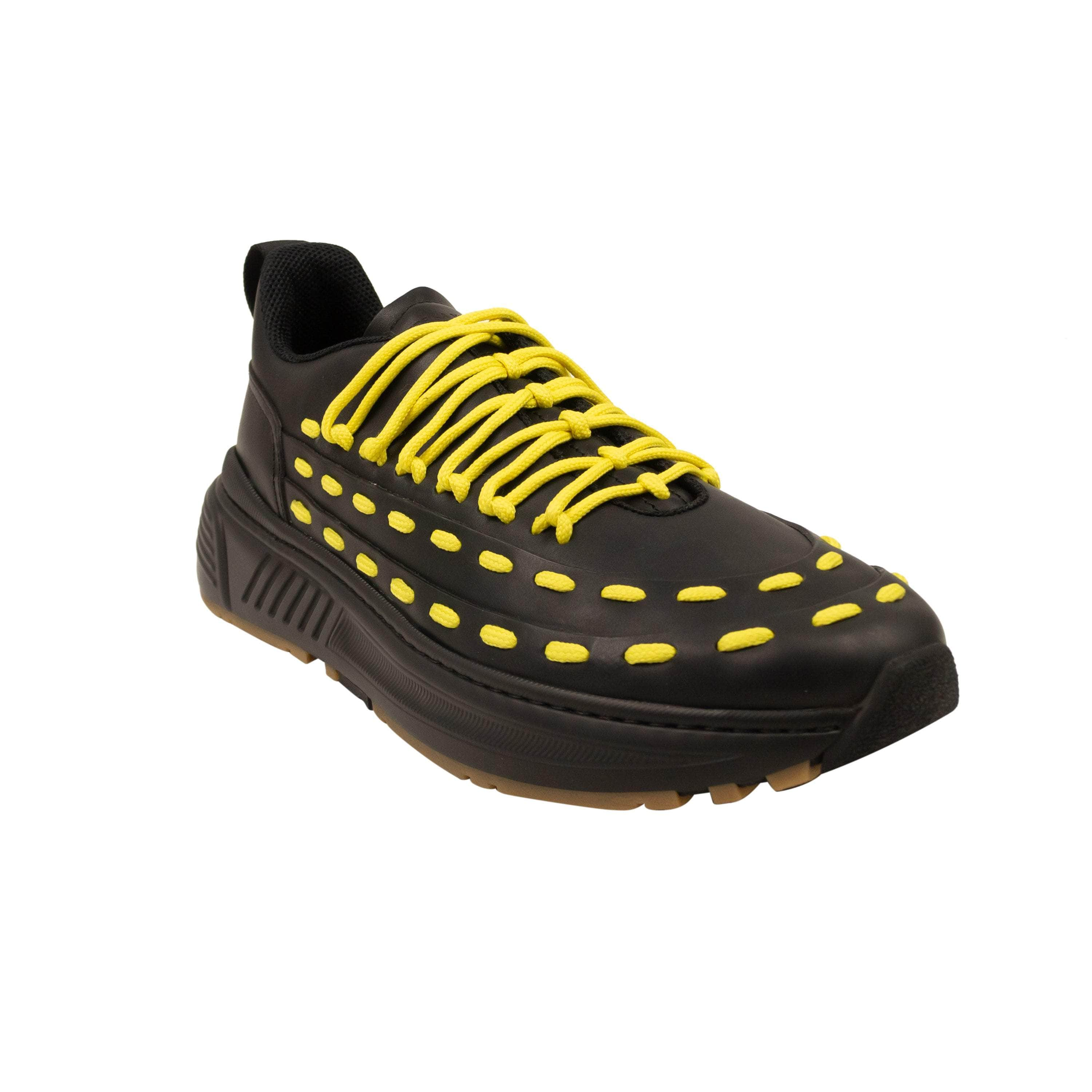 Bottega Veneta BTV-XSNK-0003/39.5 NIB Bottega Veneta Black/Yellow Speedster Sneakers Storm Cuir Size 39.5 $990 BTV-XSNK-0003/39.5