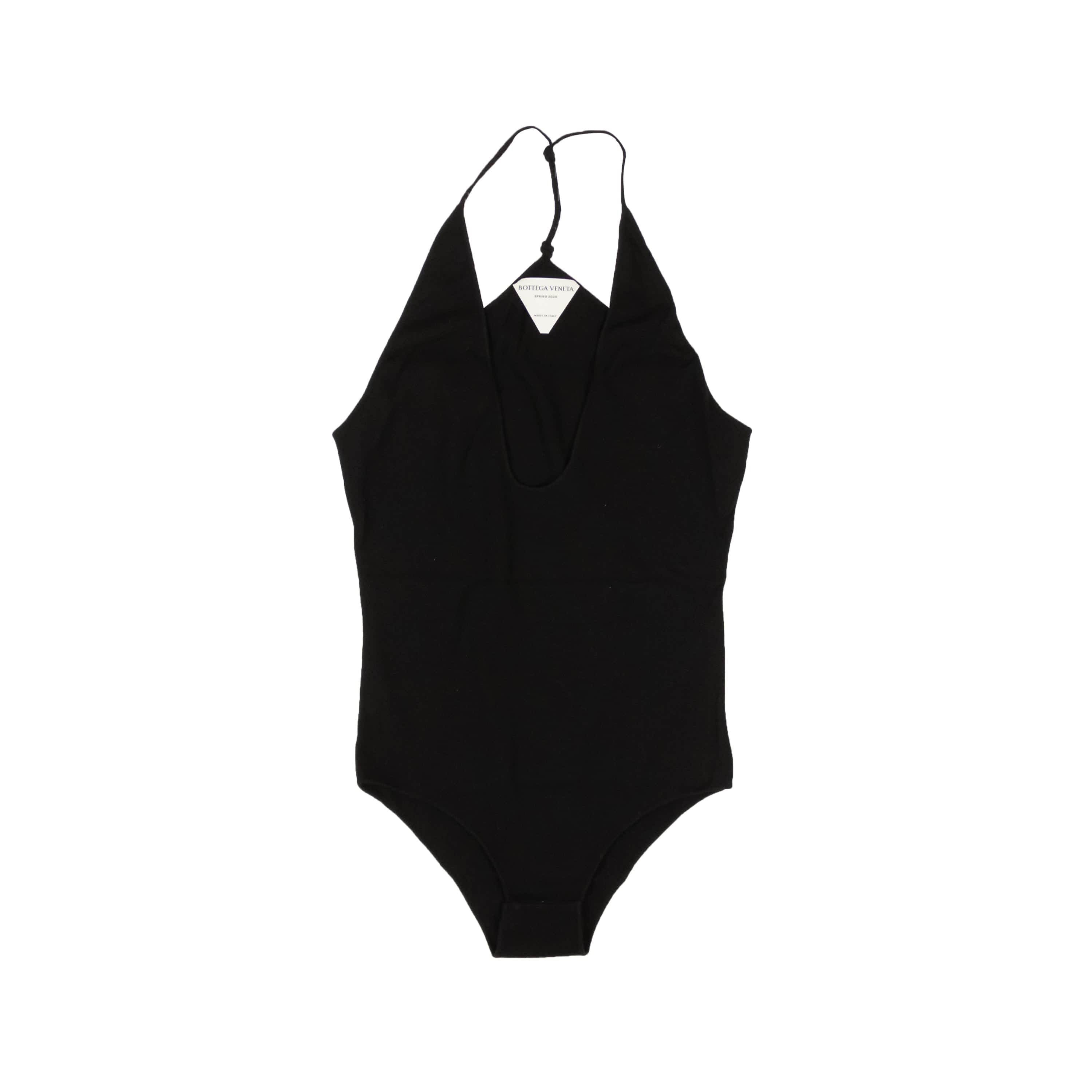 Bottega Veneta BTV-XTPS-0128/44 NWT BOTTEGA VENETA Black Low Cut Knit One Piece Bodysuit Size 8/44 $1490 BTV-XTPS-0128/44