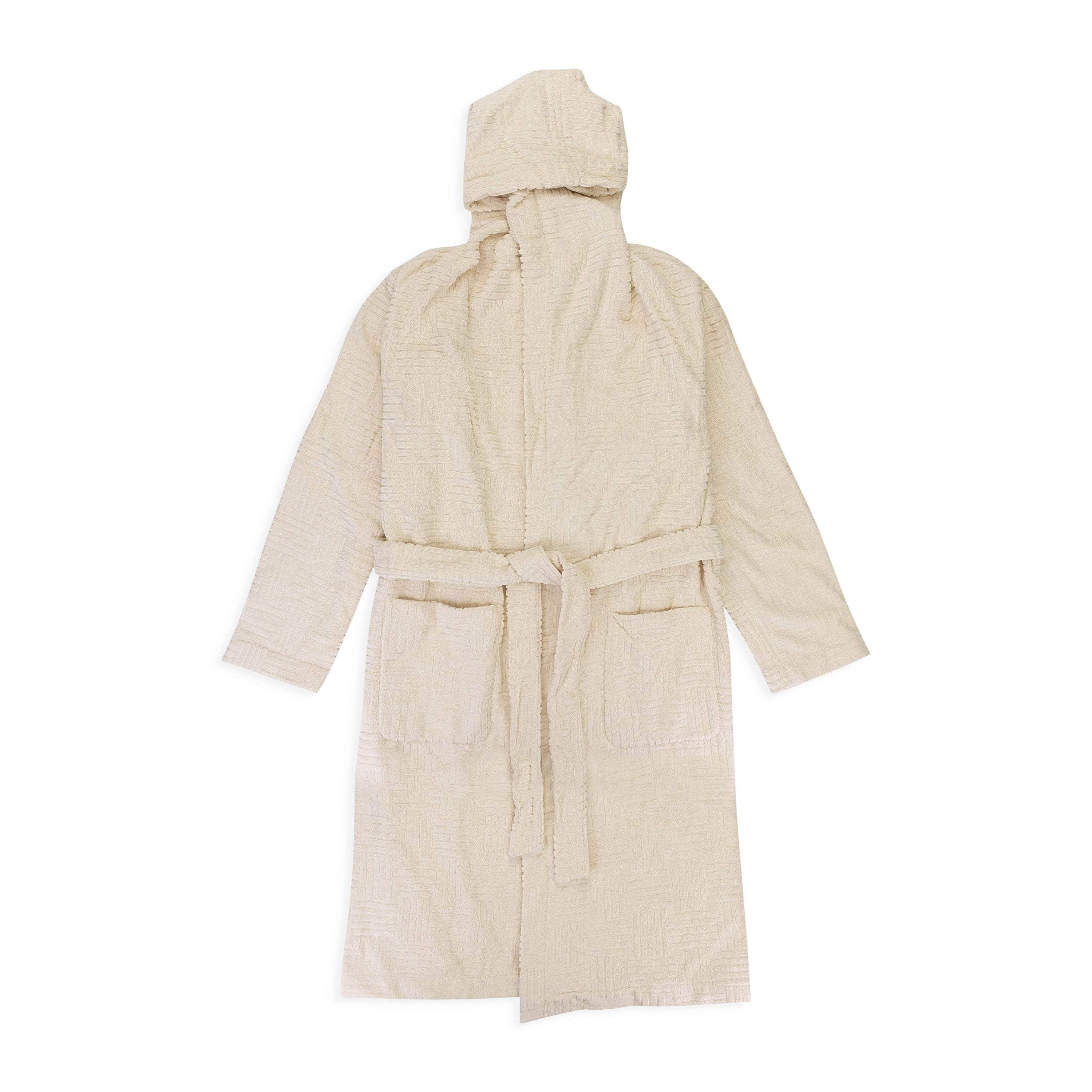 Bottega Veneta BTV-XTPS-0149/L NWT BOTTEGA VENETA Ivory White Patterned Bathrobe Size L $700 BTV-XTPS-0149/L