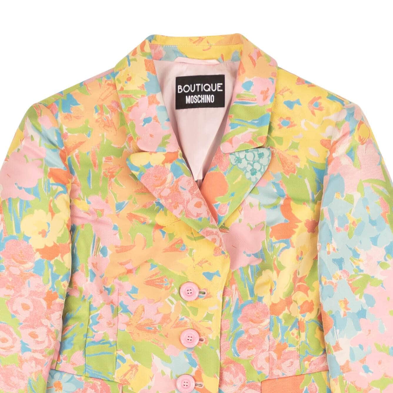 BOUTIQUE MOSCHINO 250-500, boutique-moschino, channelenable-all, chicmi, couponcollection, gender-womens, main-clothing, size-42, size-44, size-46, womens-jackets-blazers Multi Spring Floral Evening Short Jacket