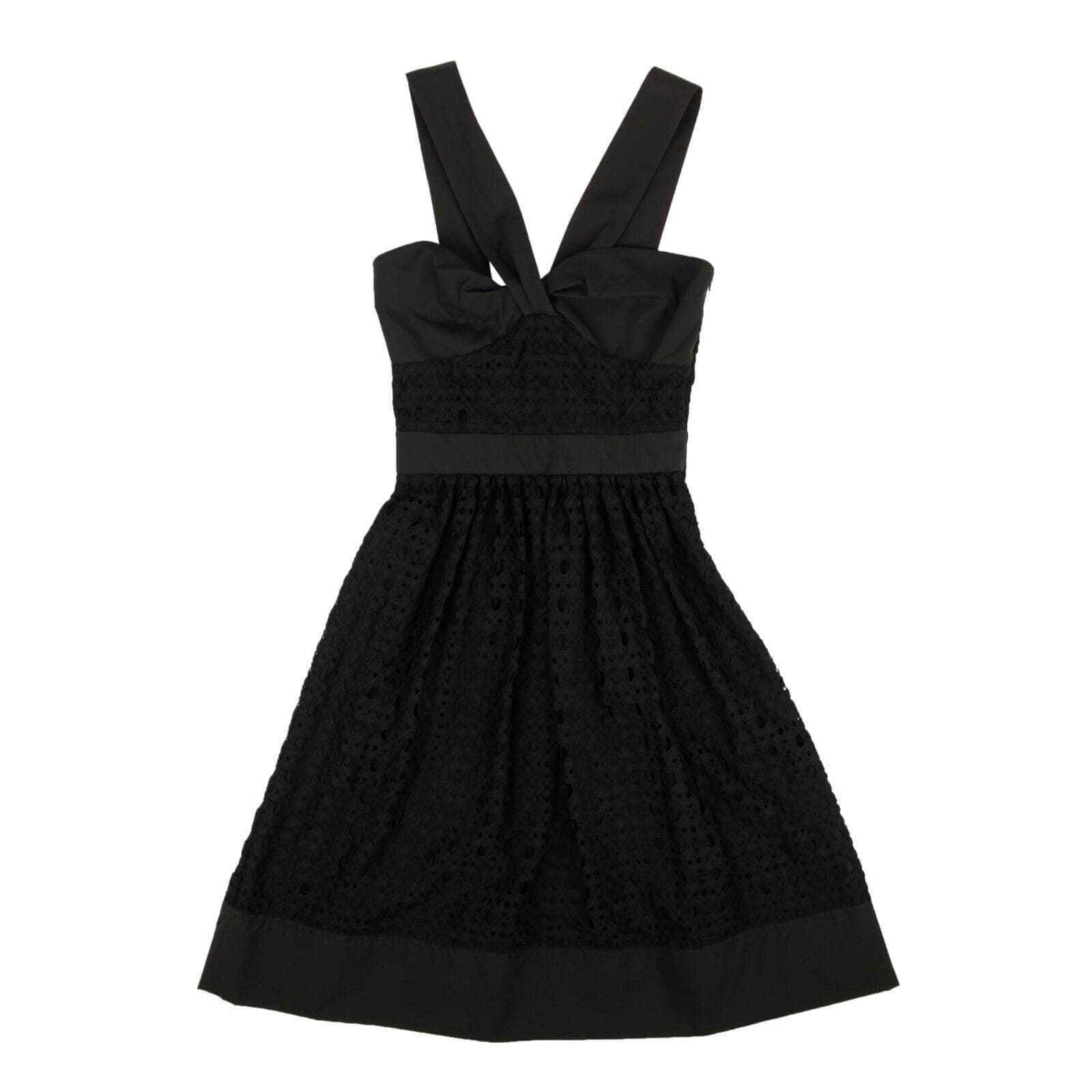 BOUTIQUE MOSCHINO 95-BMS-0015/42 NWT BOUTIQUE MOSCHINO Black Sweetheart Lace V-Strap Dress Size 6/42 $895 95-BMS-0015/42