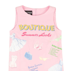 BOUTIQUE MOSCHINO boutique-moschino, channelenable-all, chicmi, couponcollection, gender-womens, main-clothing, size-36, size-38, size-40, size-42, size-44, under-250, womens-day-dresses Pink Moschino Summer Look Straight Dress