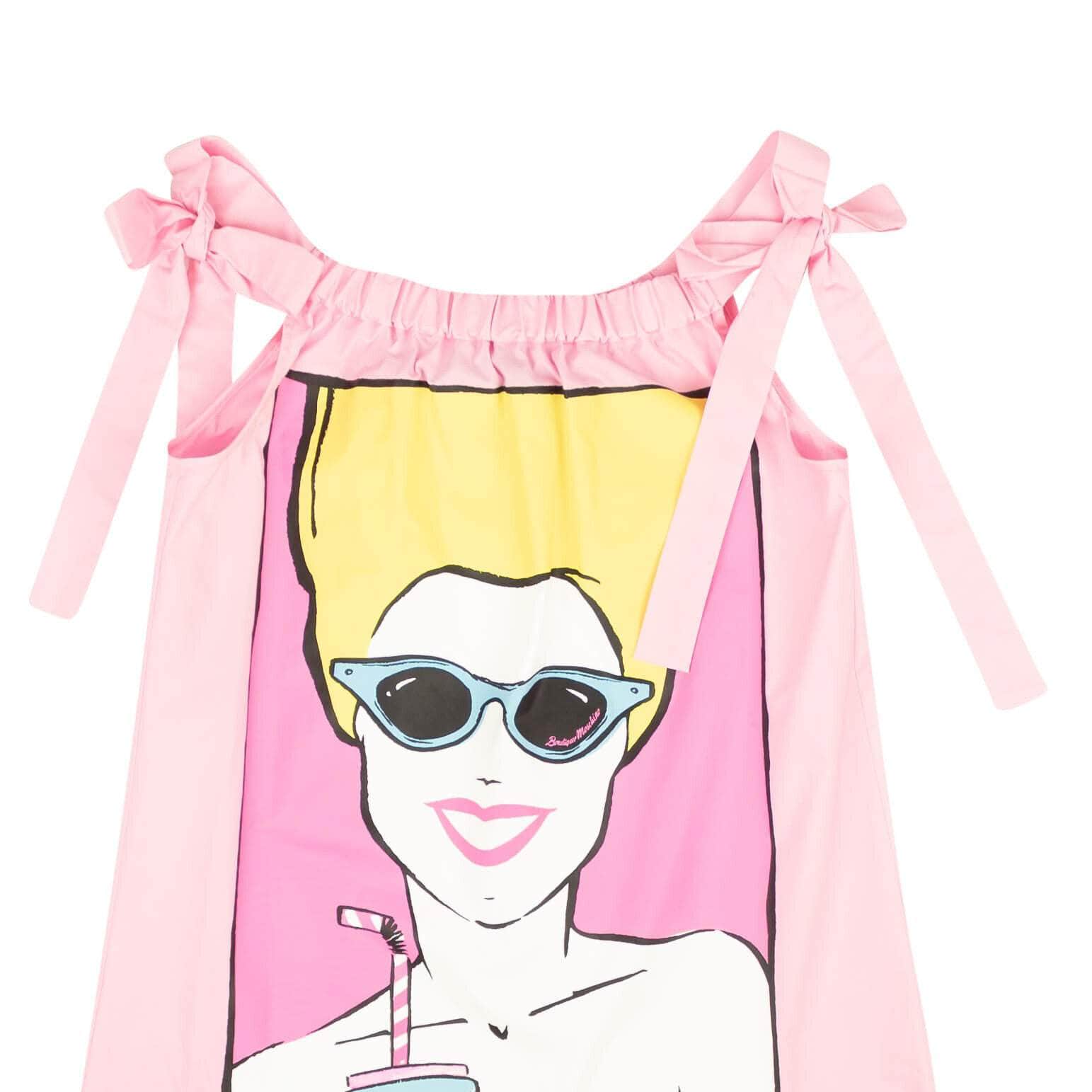BOUTIQUE MOSCHINO boutique-moschino, channelenable-all, chicmi, couponcollection, gender-womens, main-clothing, size-36, size-38, size-40, size-42, under-250, womens-blouses Pink Summer Woman Tie Strap Sleeveless Top