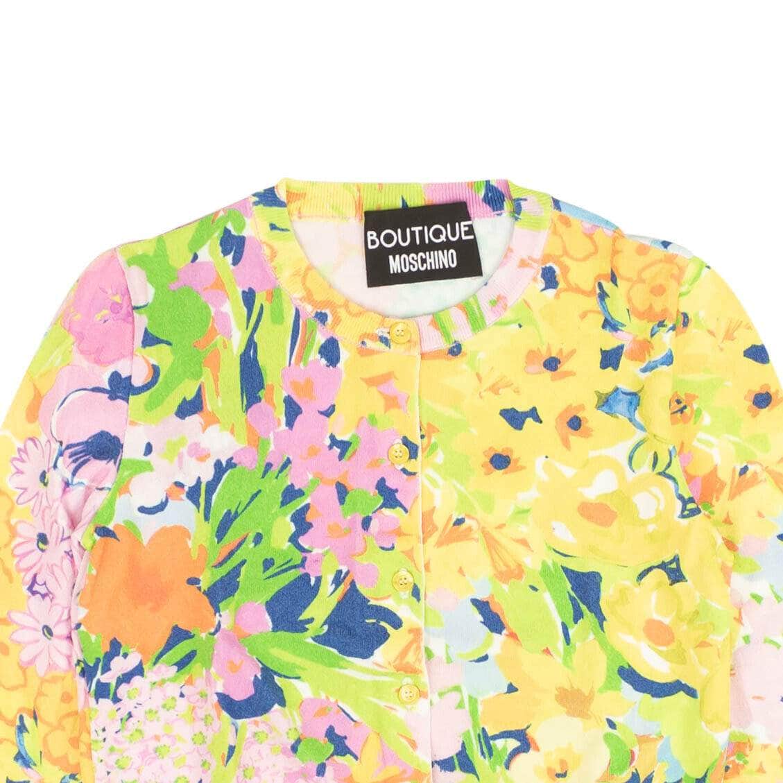 BOUTIQUE MOSCHINO boutique-moschino, channelenable-all, chicmi, couponcollection, gender-womens, main-clothing, size-36, size-38, size-40, under-250, womens-cardigans Multi Floral Print Cardigan