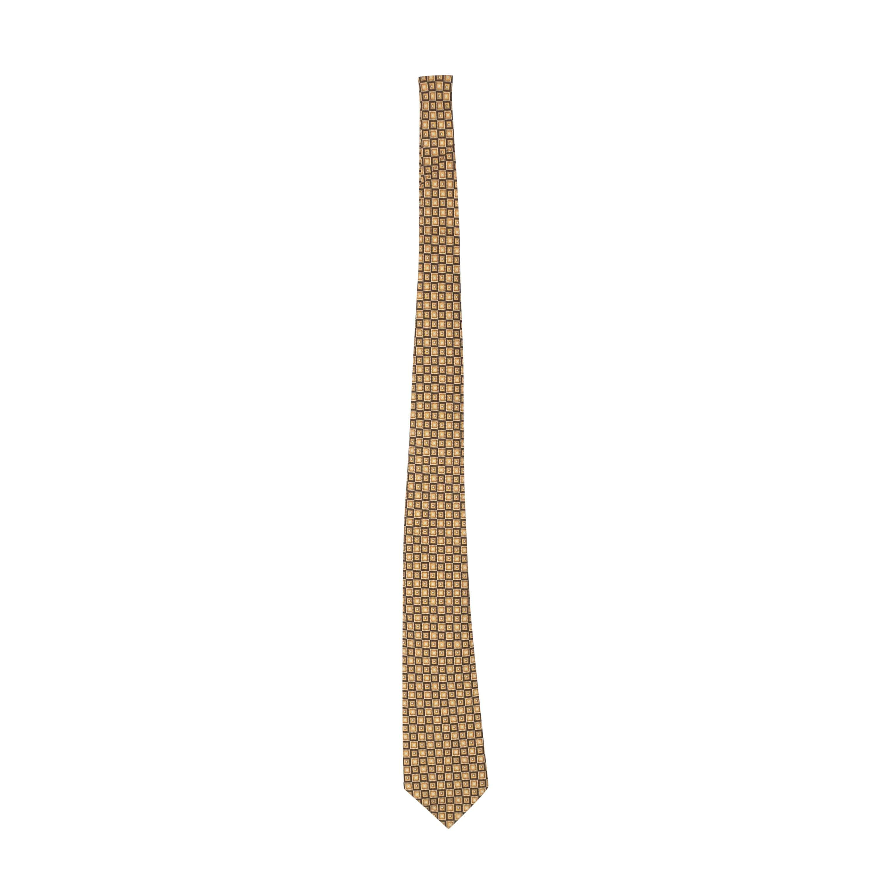 Brioni 95-BNI-3003/OS NEW BRIONI Brown Geometric Handmade Silk Tie Size OS $225 95-BNI-3003/OS